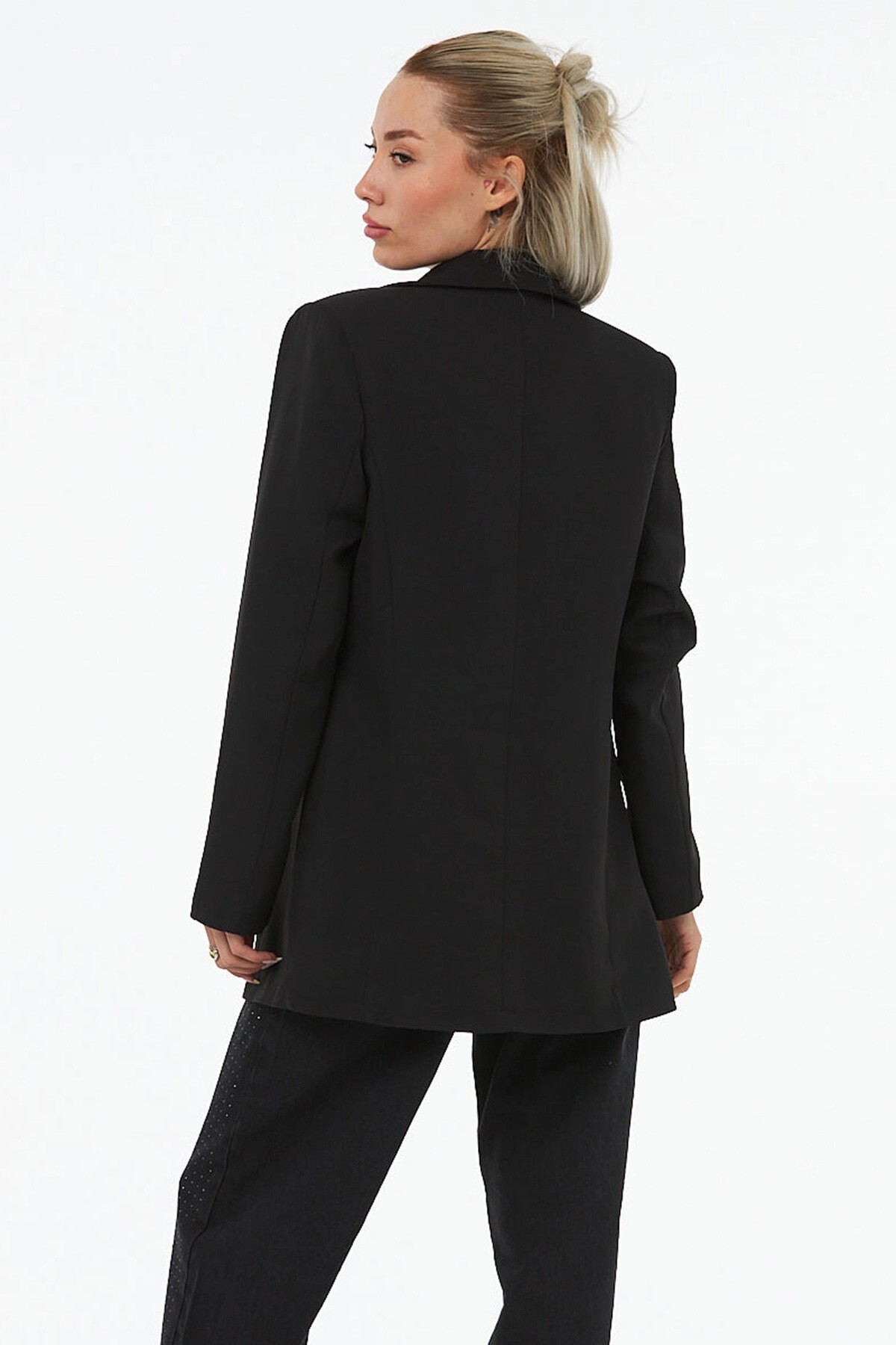 Siyah Astarlı Regular Fit Klasik Blazer Ceket