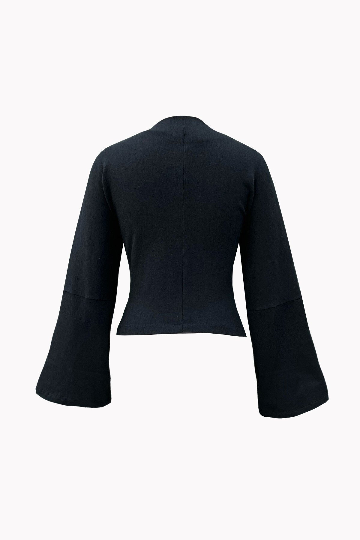 Siyah Bisiklet Yaka Gold Kalp Düğmeli Örme Hırka