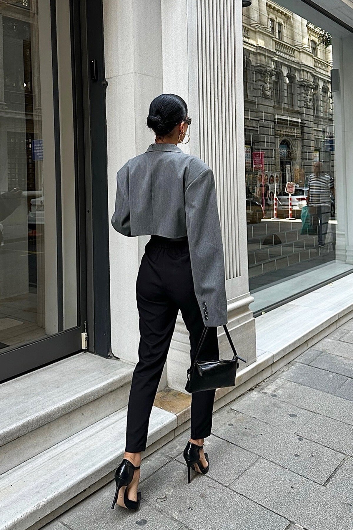 Siyah Kemerli Palazzo Pantolon