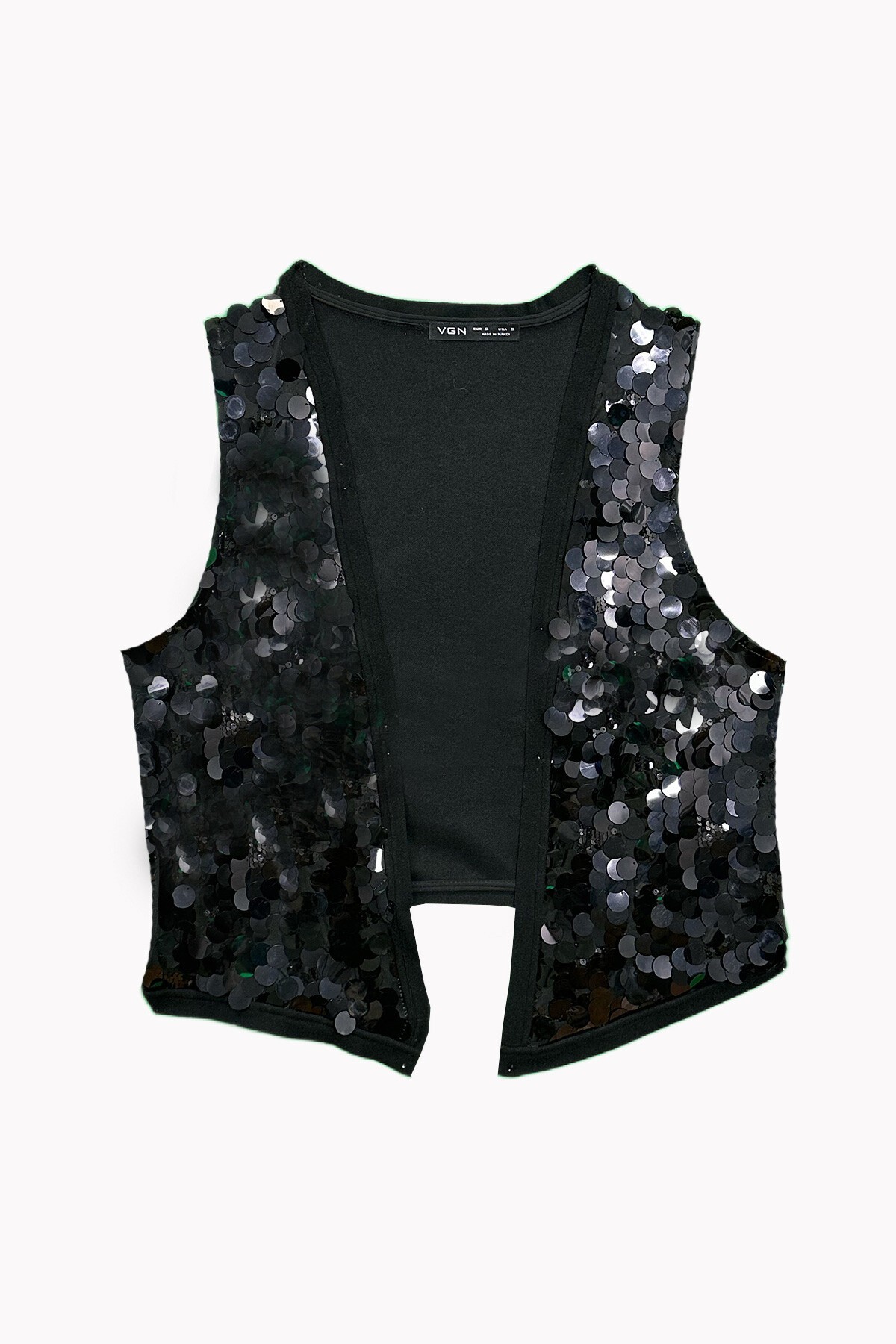 Siyah Pul Payet Yelek