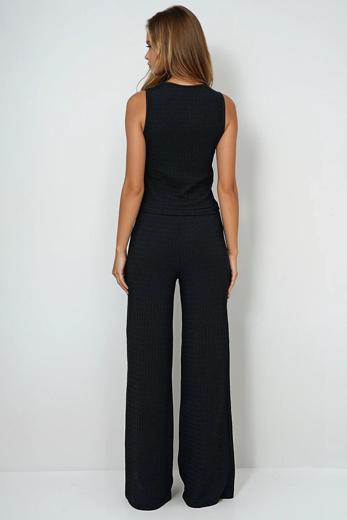 V Yaka Düğmeli Yelek Ve Pantolon Takım