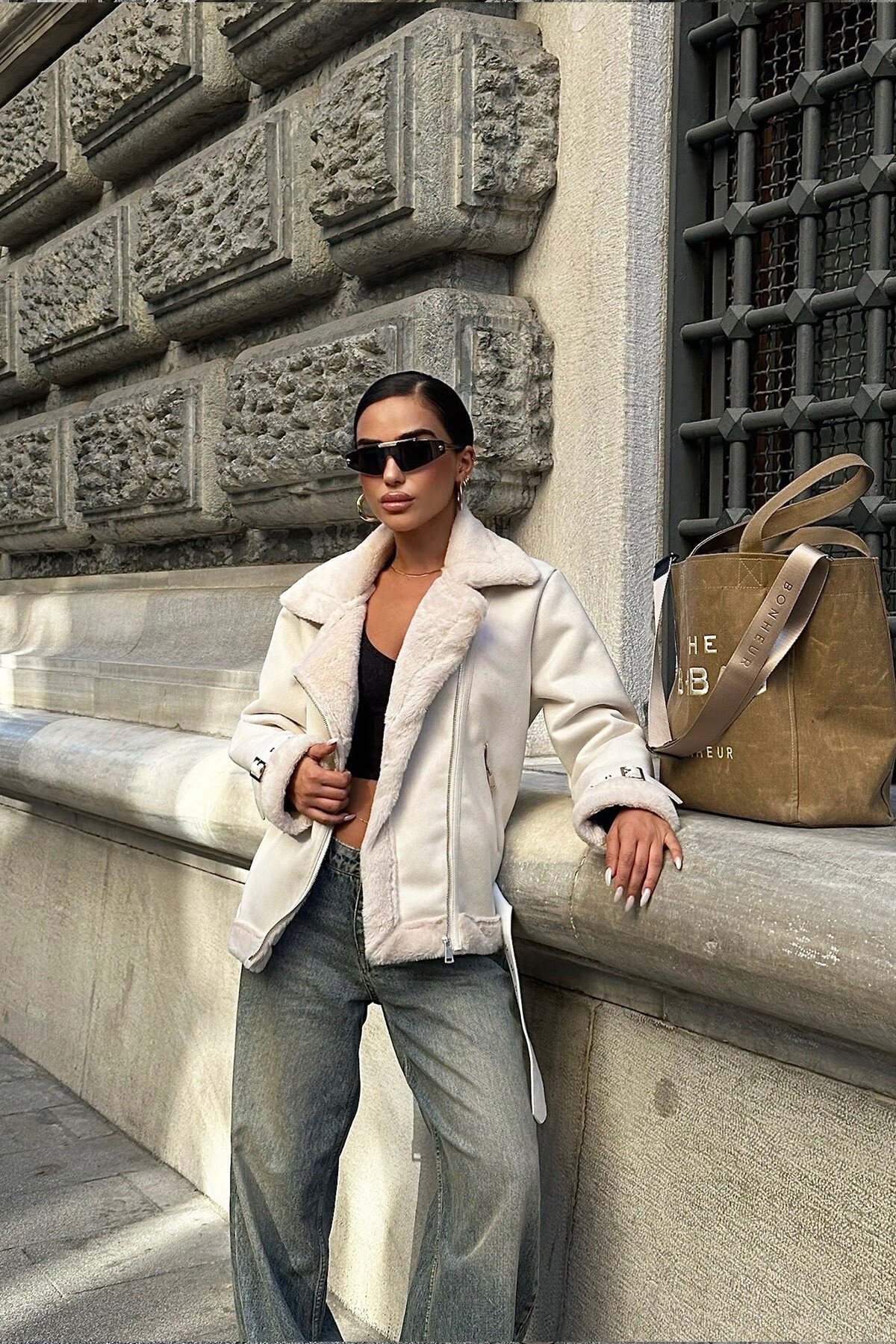 Vanilya Lamineli Süet Ceket