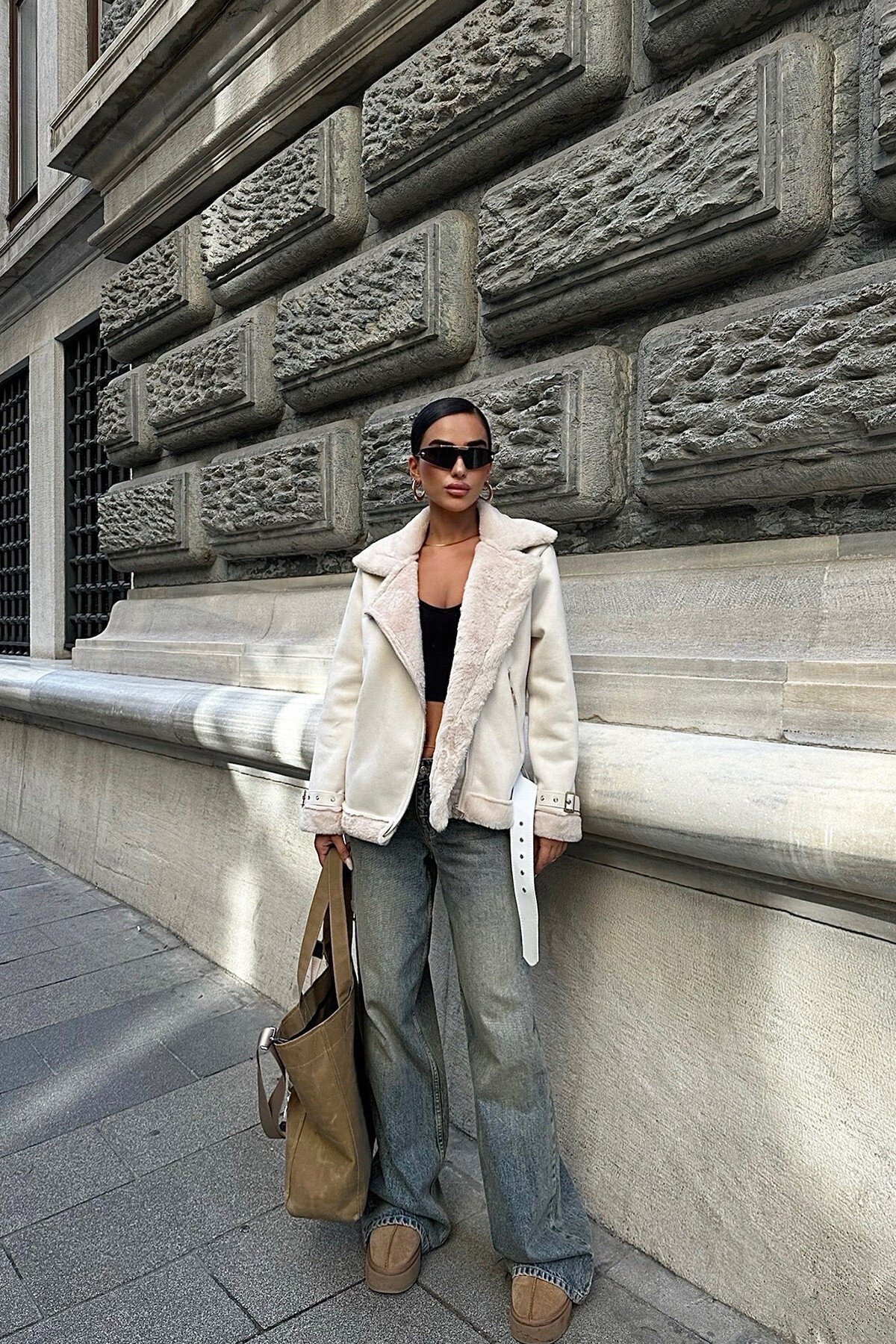 Vanilya Lamineli Süet Ceket