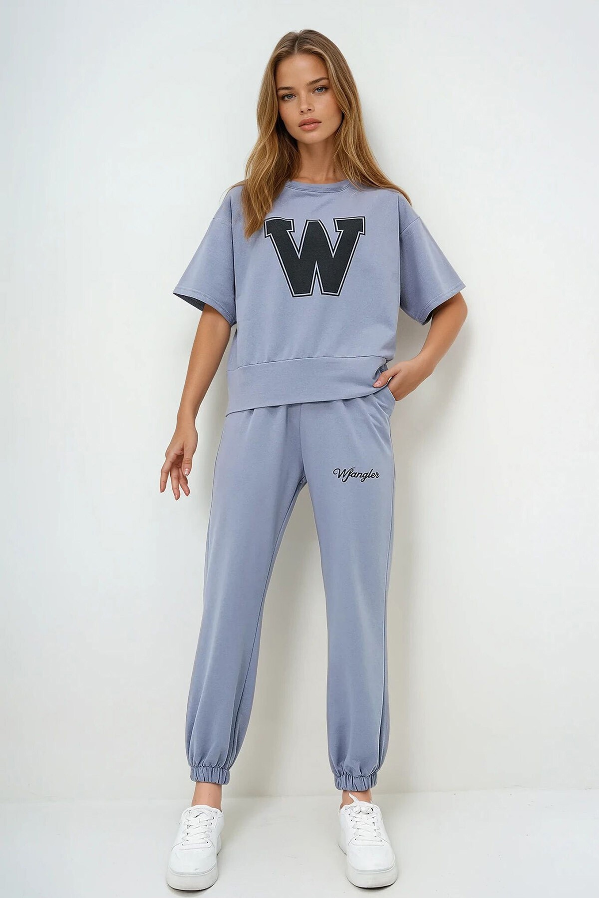 Antrasit W Baskılı Eşofman Takımı