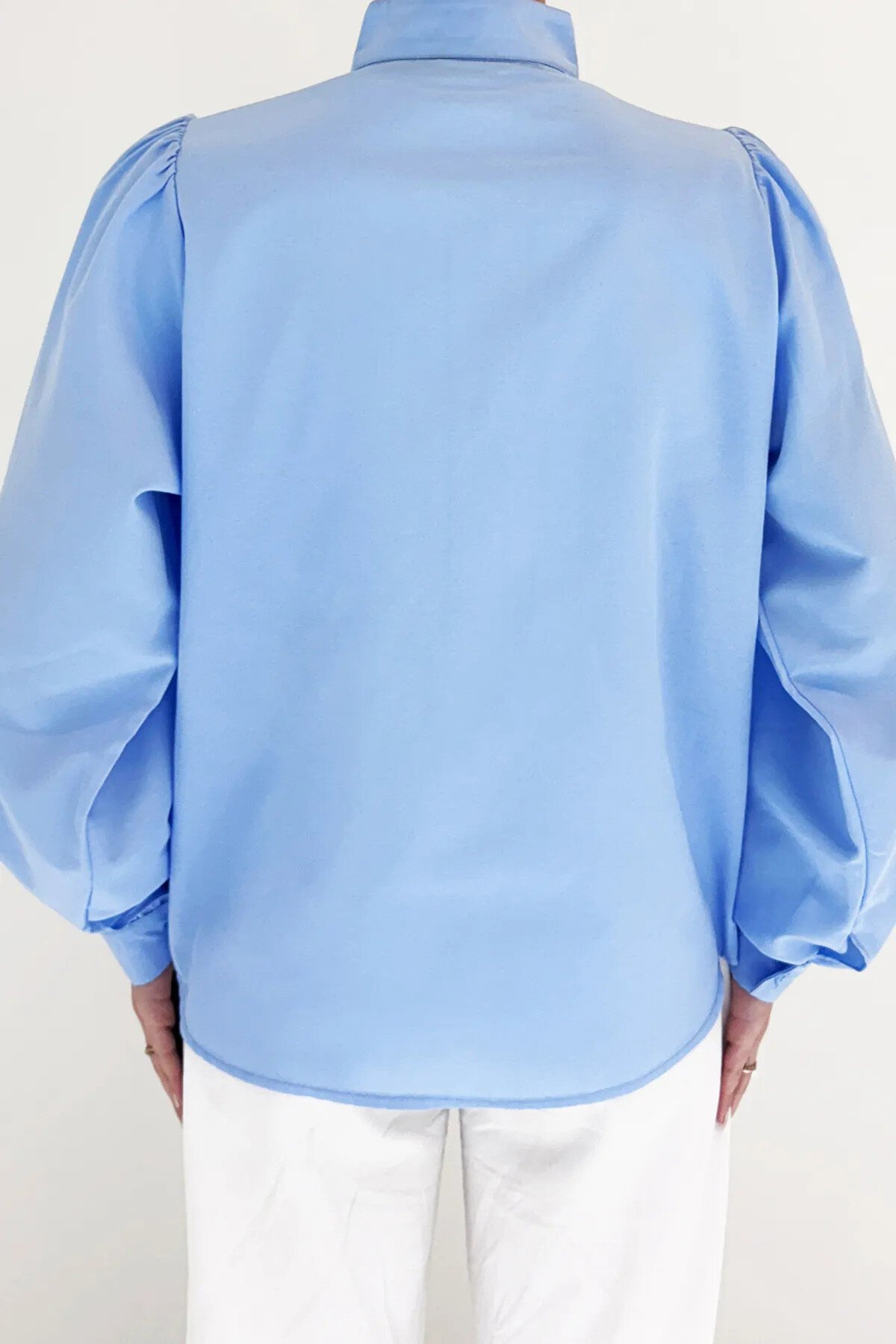 Bebemavi Pembe Hakim Yaka Yarım Pat Balon Kol Poplin Dokuma 2Lİ Set Gömlek Takım