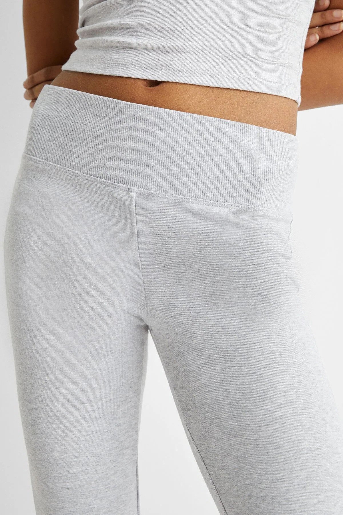 Gri Beli Fitilli İspanyol Paça Pantolon