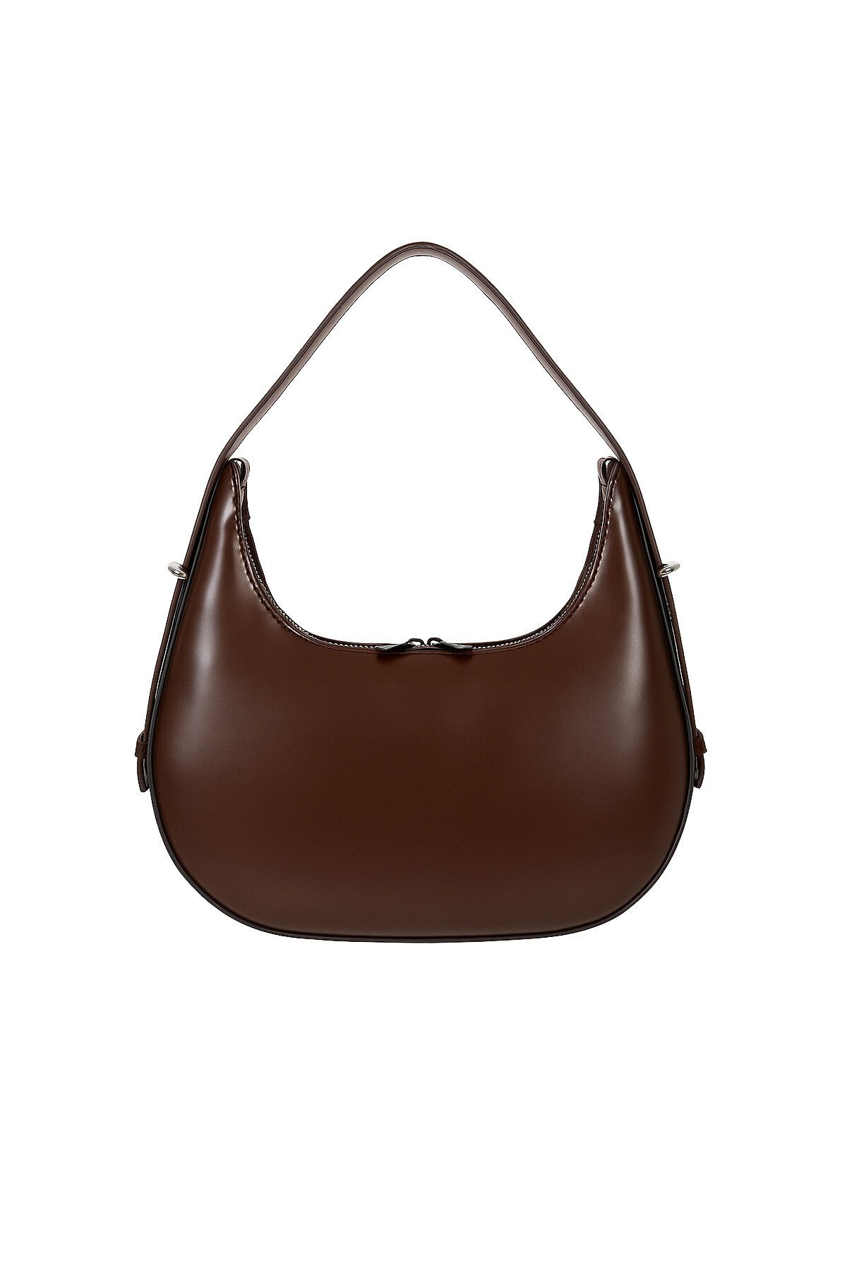 Kahverengi Fermuar Kapamalı Kademeli Kordonlu Tek Bölmeli Kol Çantası