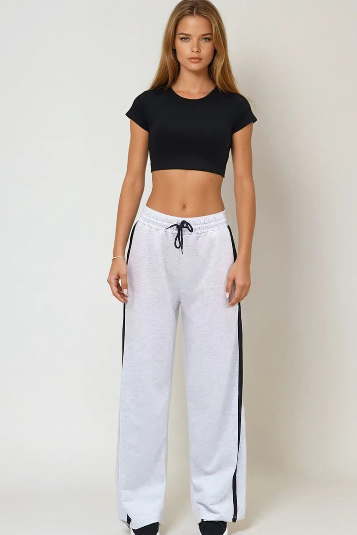 Karmelanj Yanı Şeritli Palazzo Eşofman Altı