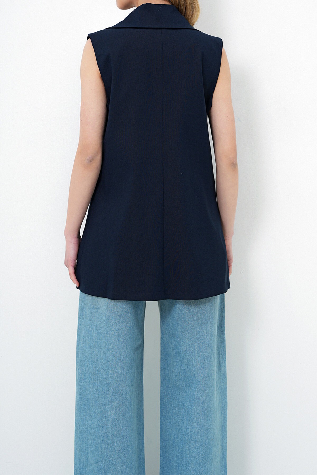 Lacivert Kolsuz Blazer Ceket