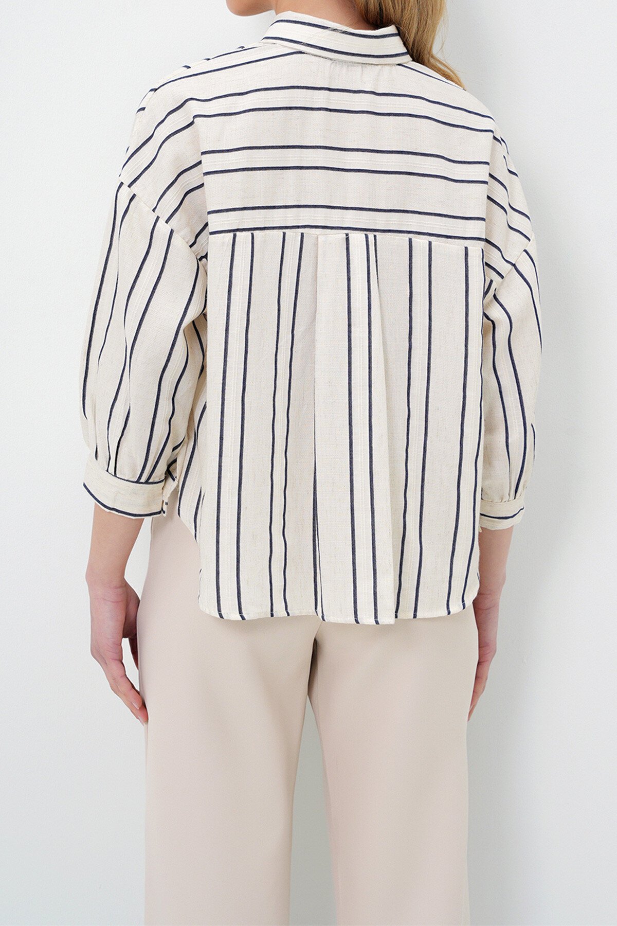 Lacivert Tek Cepli Oversize Gömlek