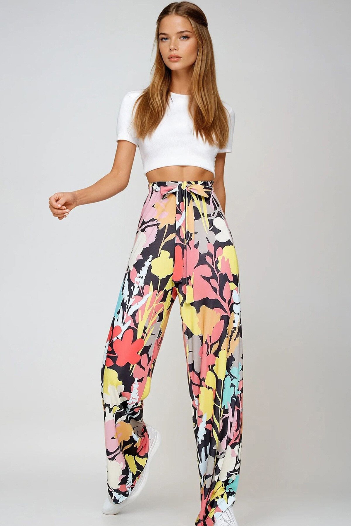 Multi Desenli Rahat Kesim Pantolon