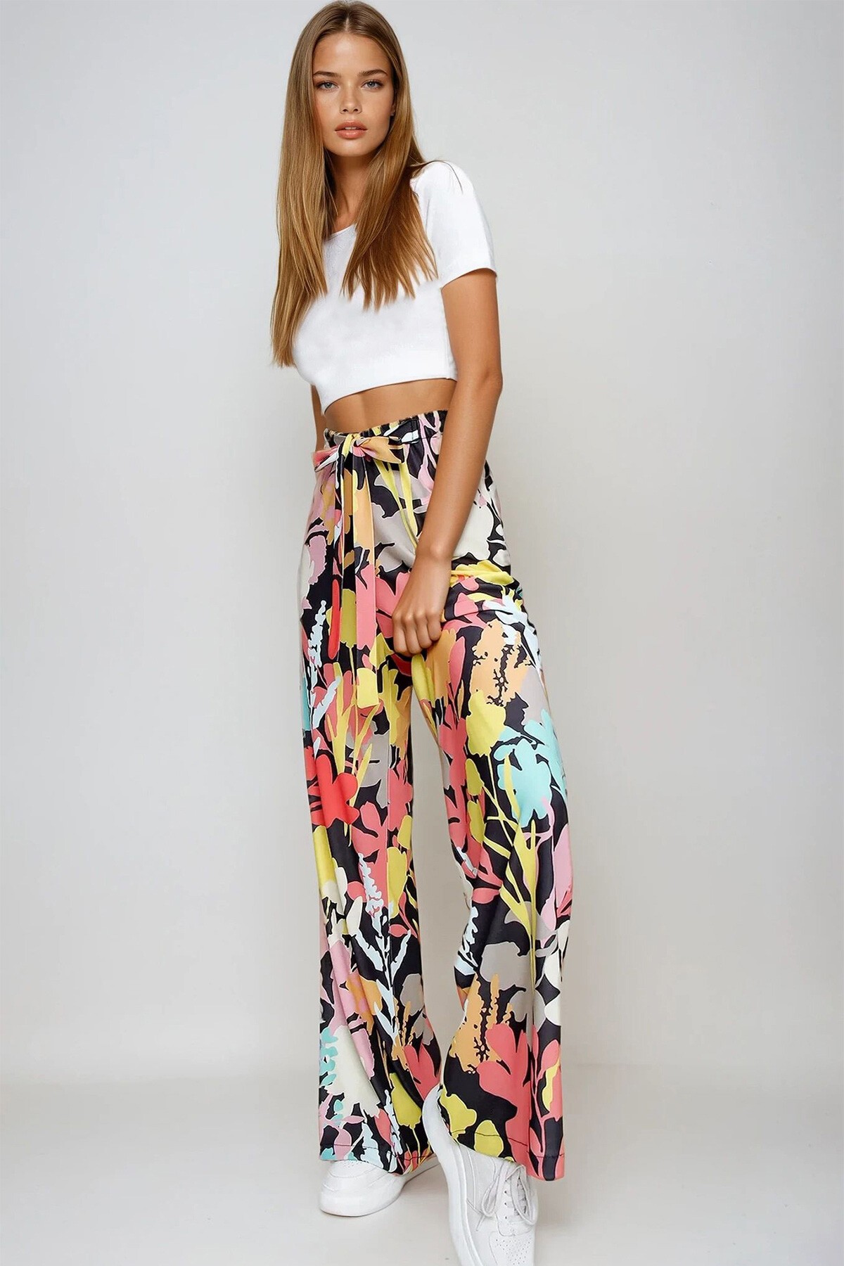Multi Desenli Rahat Kesim Pantolon
