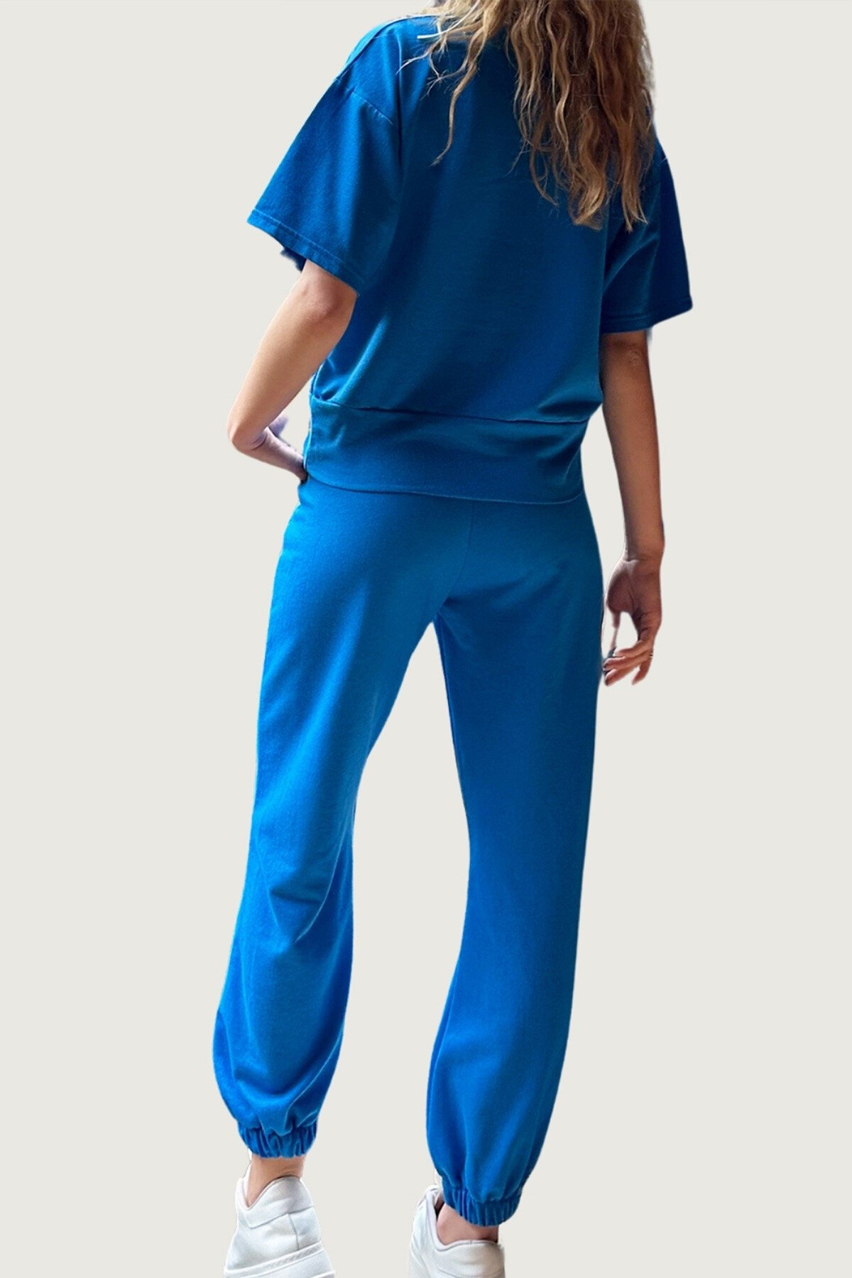 Saks Baskılı T Shirt Ve Yüksek Bel Jogging Takım