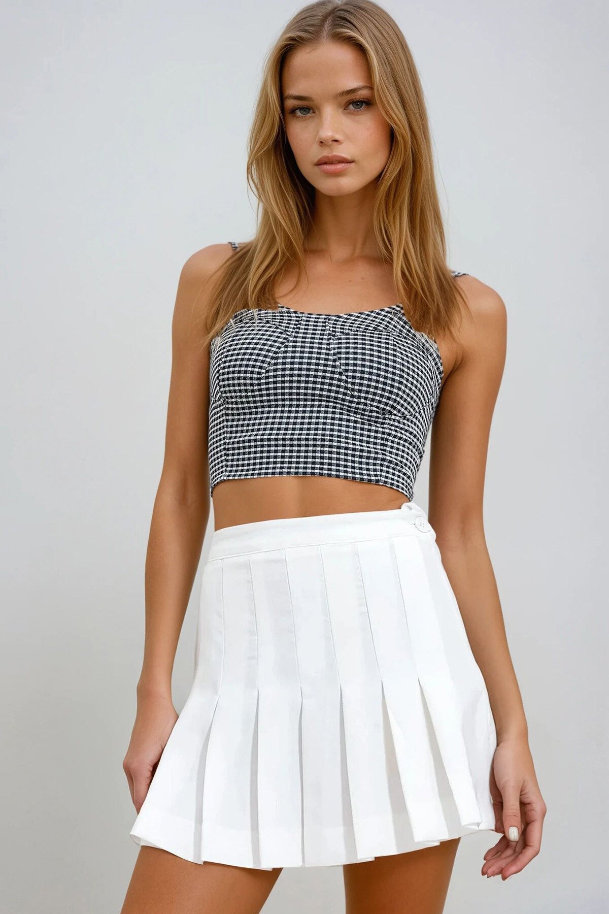 Siyah Ayarlanabilir  Askılı Crop Balenli Bustiyer