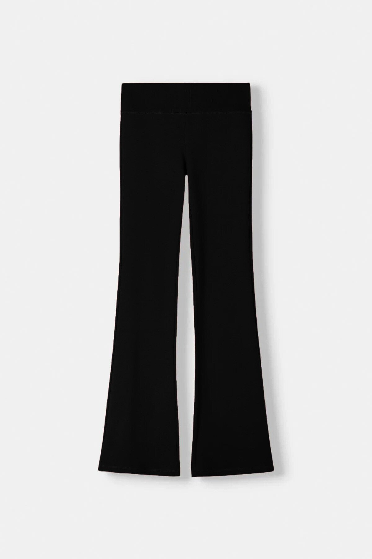 Siyah Beli Fitilli İspanyol Paça Pantolon