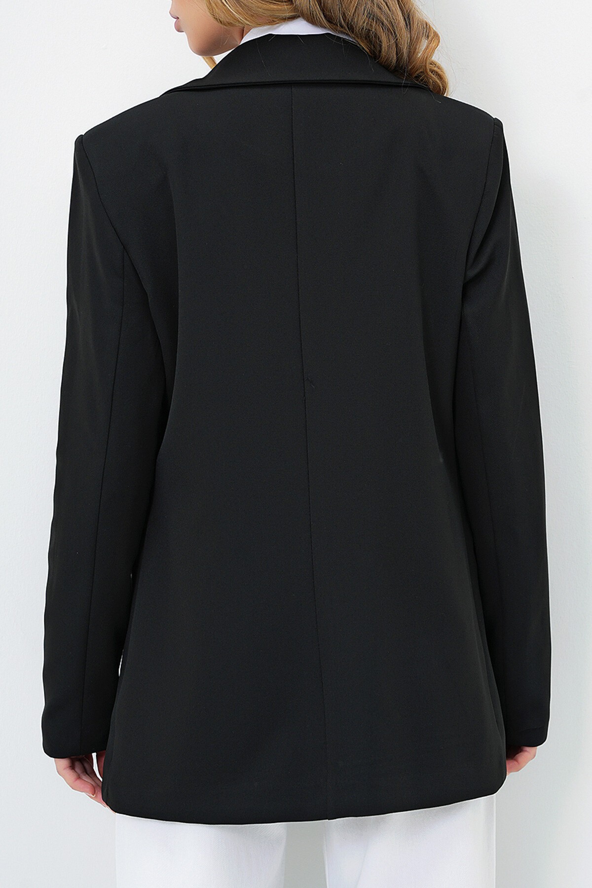 Siyah İçi Astarlı Tek Düğmeli Blazer Ceket