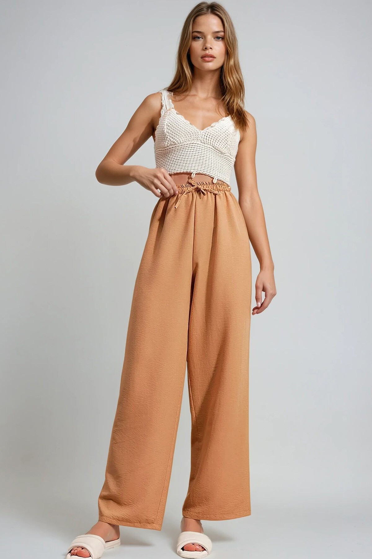 Tarçın Beli Lastikli Rahat Kesim Aerobin Pantolon