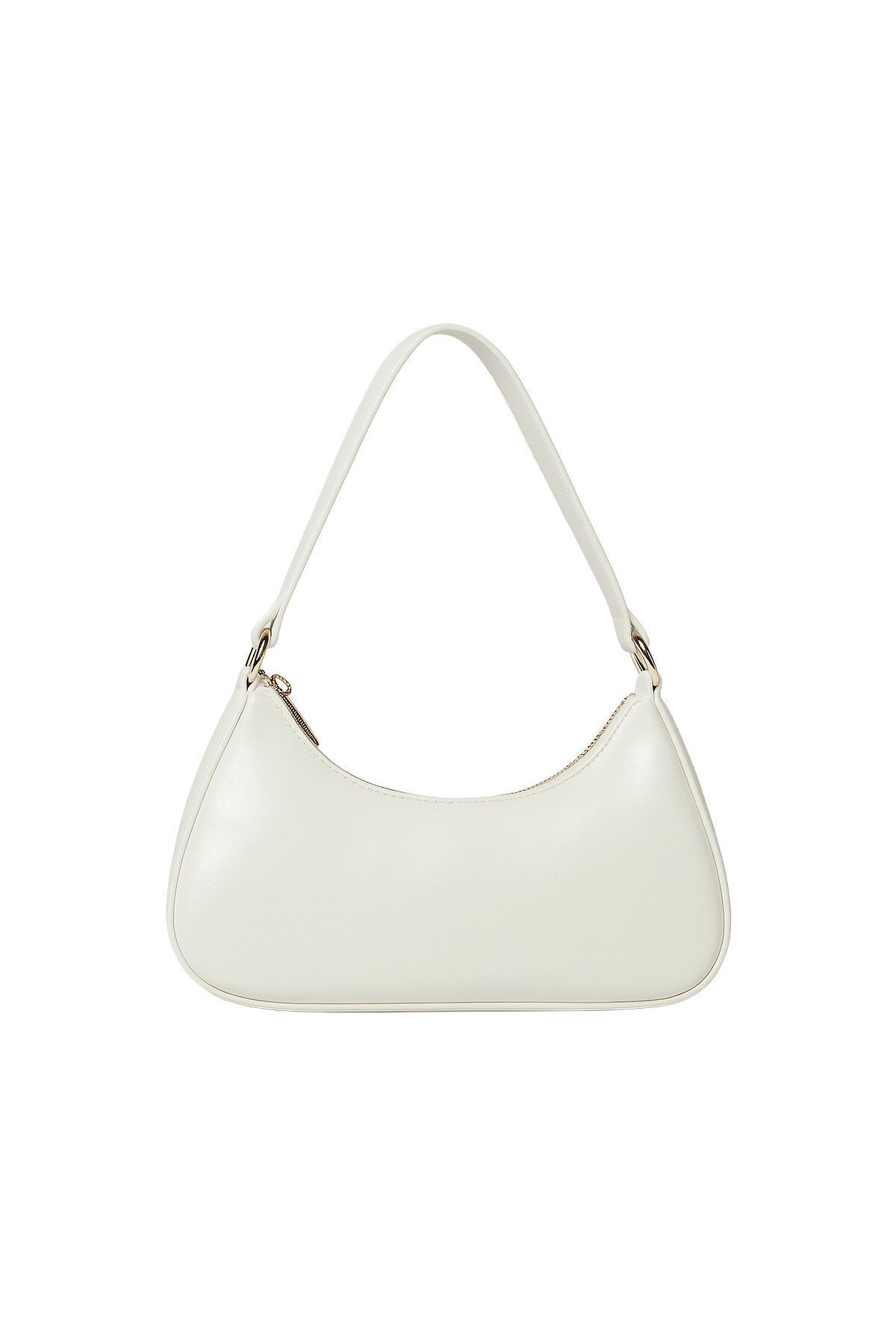 Beyaz Yarımay Omuz Çantası