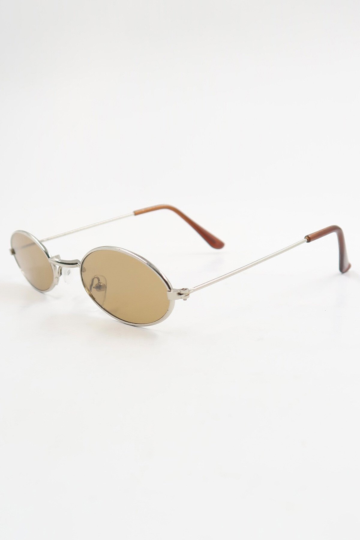 Gümüş Oval Şekilli Gold Metal Çerçeveli Güneş Gözlüğü