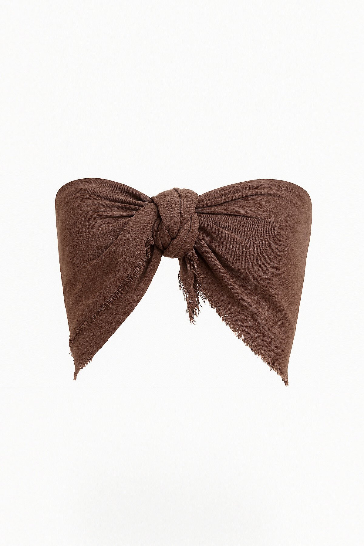 Kahve Püskül Detaylı Desenli Büstiyer