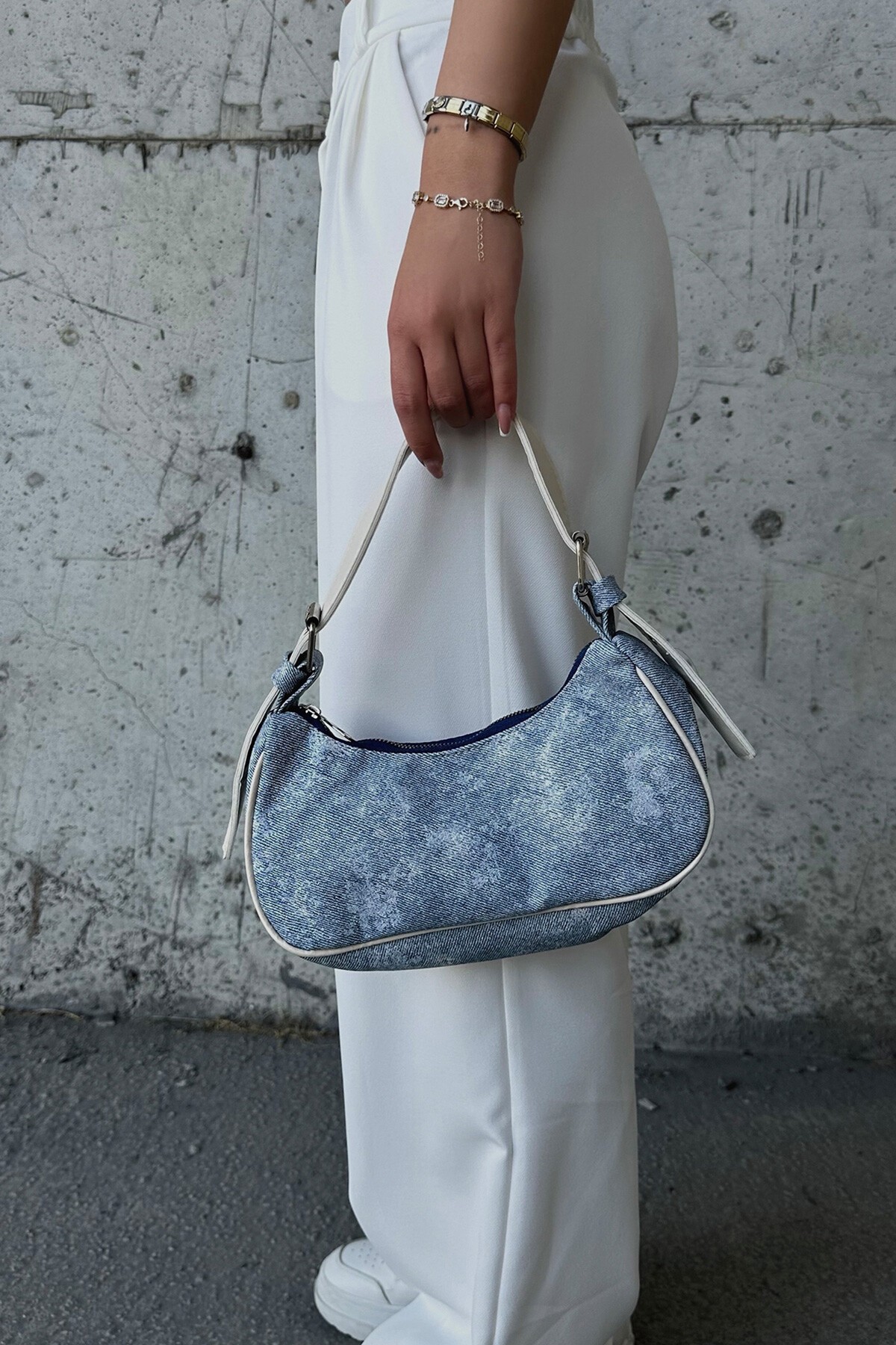 Mavi Denim El Çantası