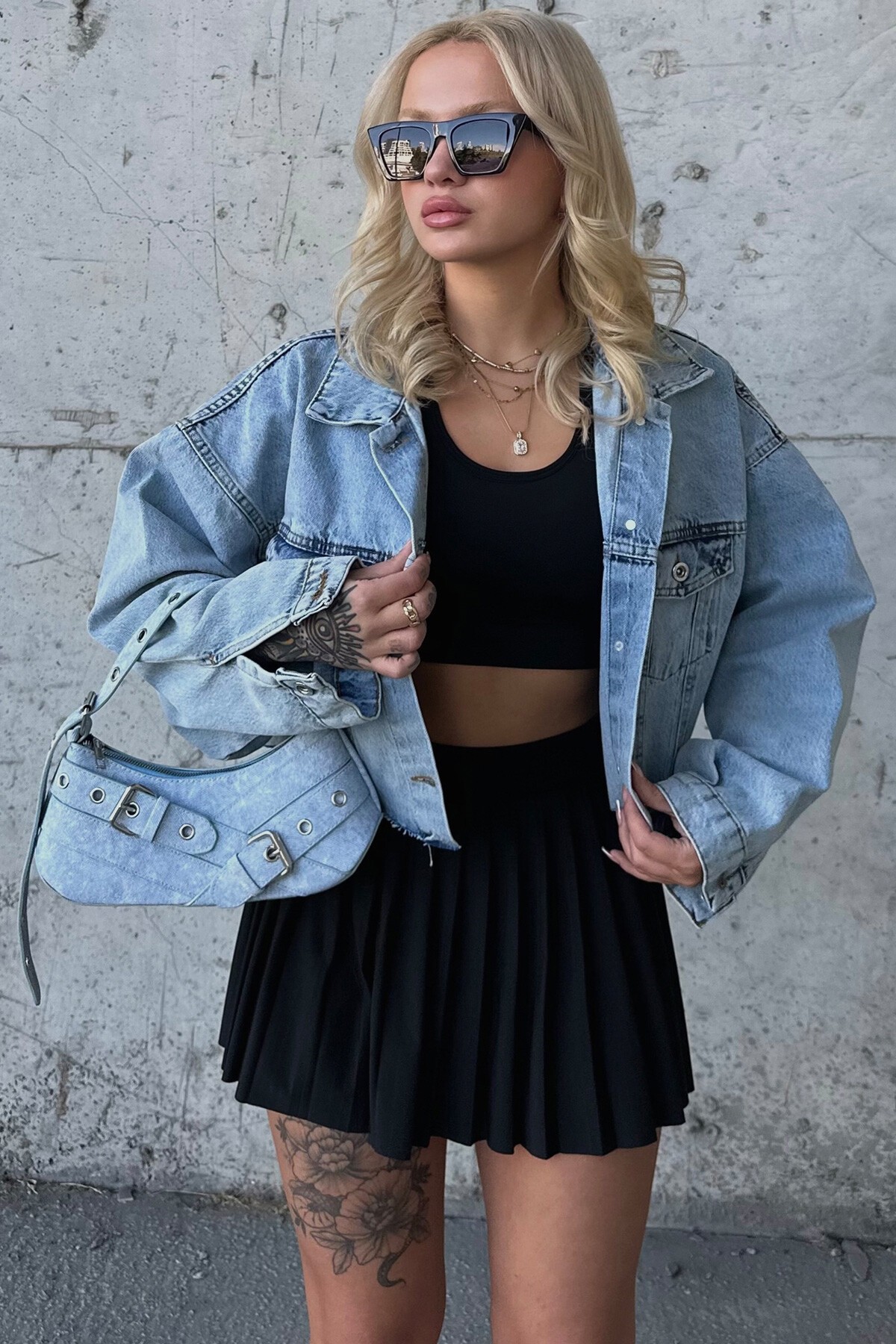 Mix Ceket Bluz Çanta Ve Tayt - Stay Fit V00026