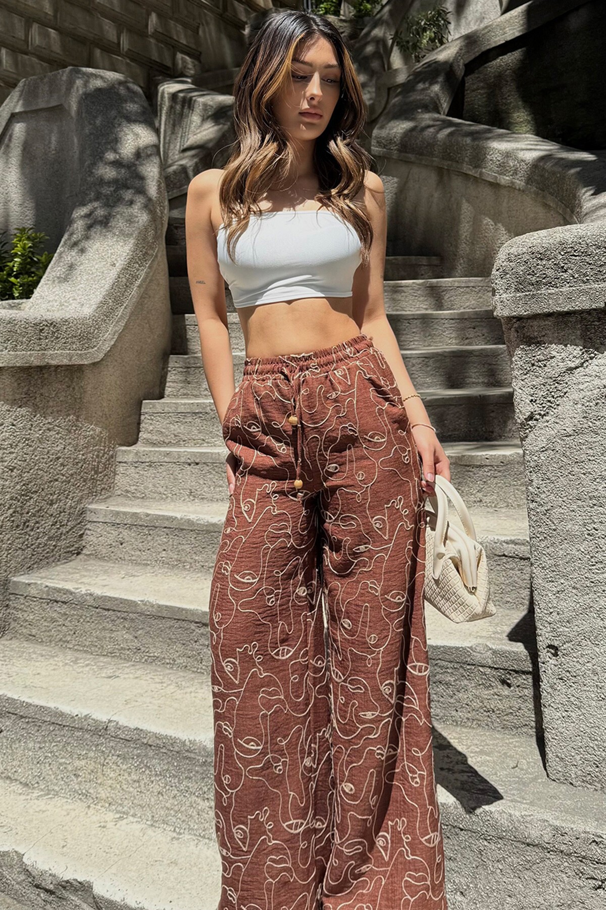 Mix Pantolon Bluz Ve Çanta - Boho WhisperS V00032