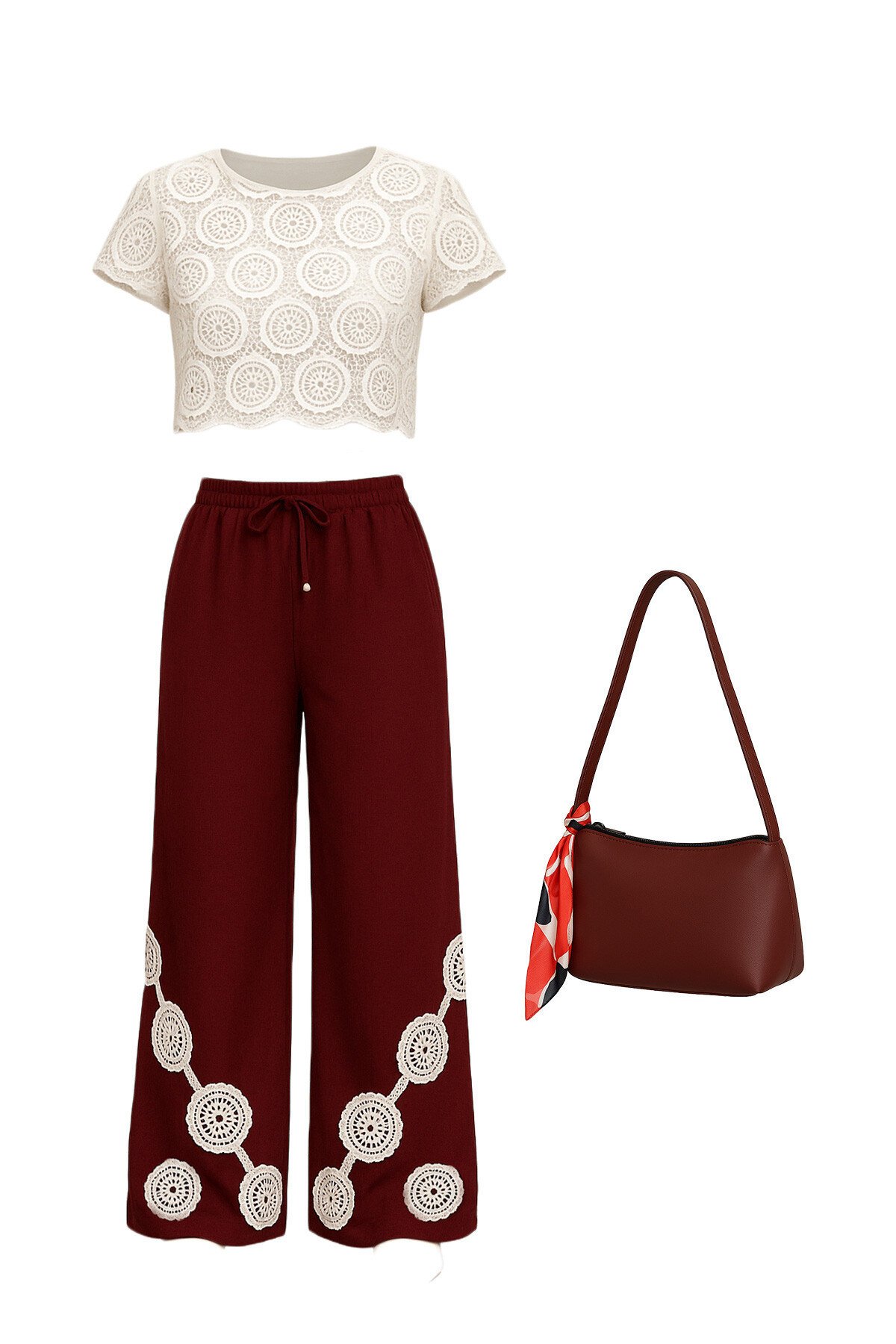 Mix Pantolon Bluz Ve Çanta - Golden Hour V00031