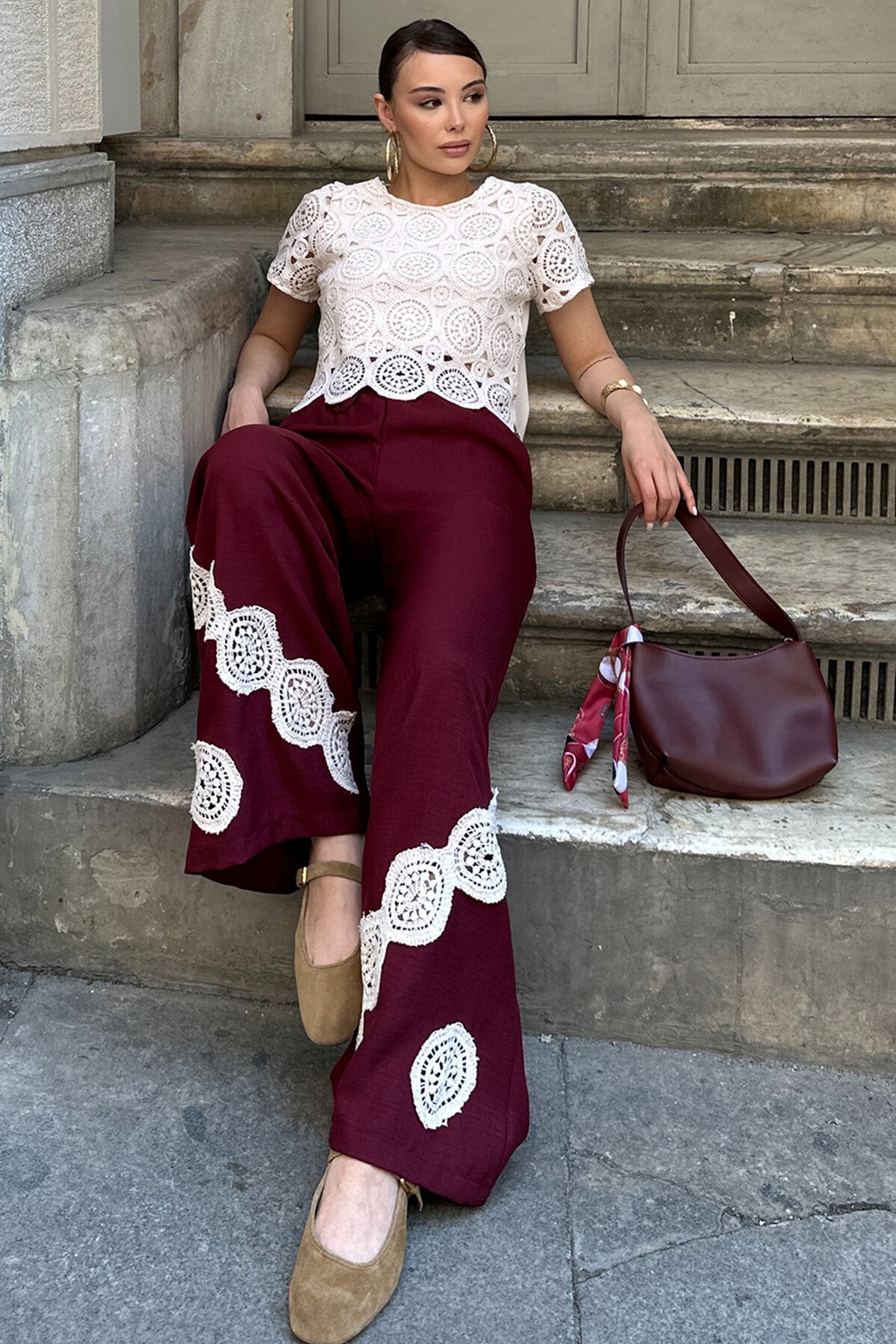 Mix Pantolon Bluz Ve Çanta - Golden Hour V00031