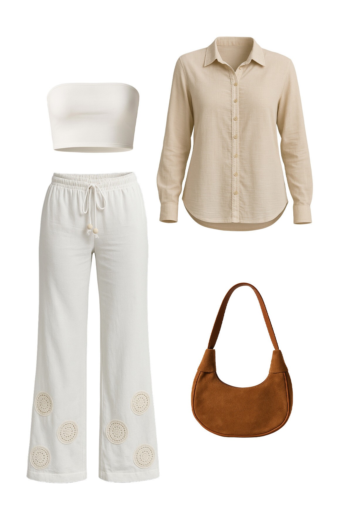 Mix Pantolon Büstiyer Çanta Ve Gömlek - Golden Hour V00014