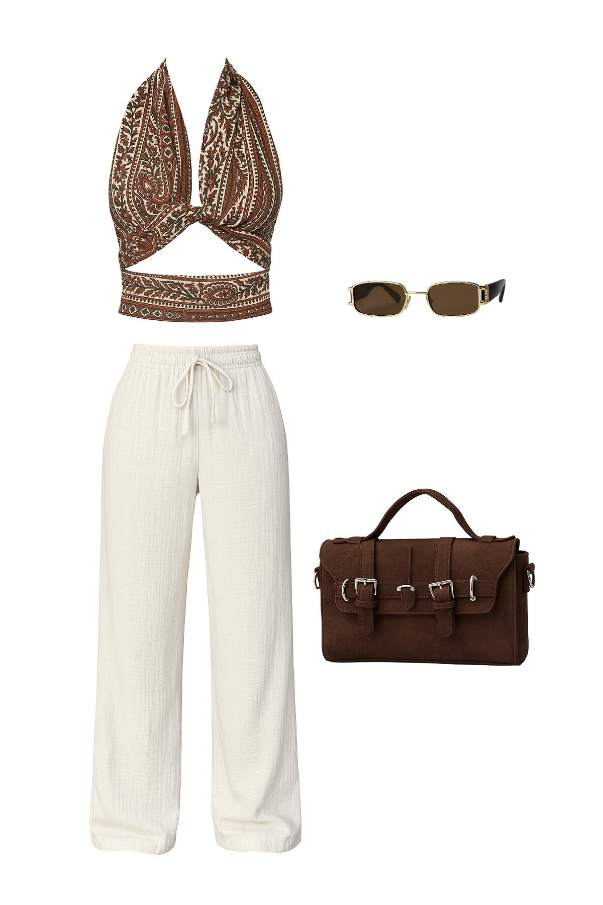 Mix Pantolon Büstiyer Çanta Ve Gözlük - Boho WhisperS V00052