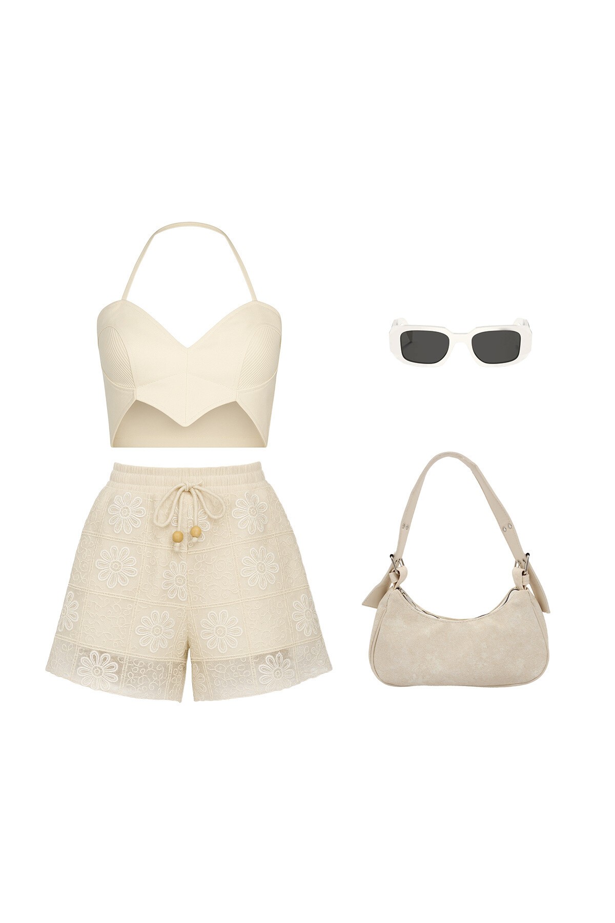 Mix Şort Büstiyer Çanta Ve Gözlük - Golden Hour V00028