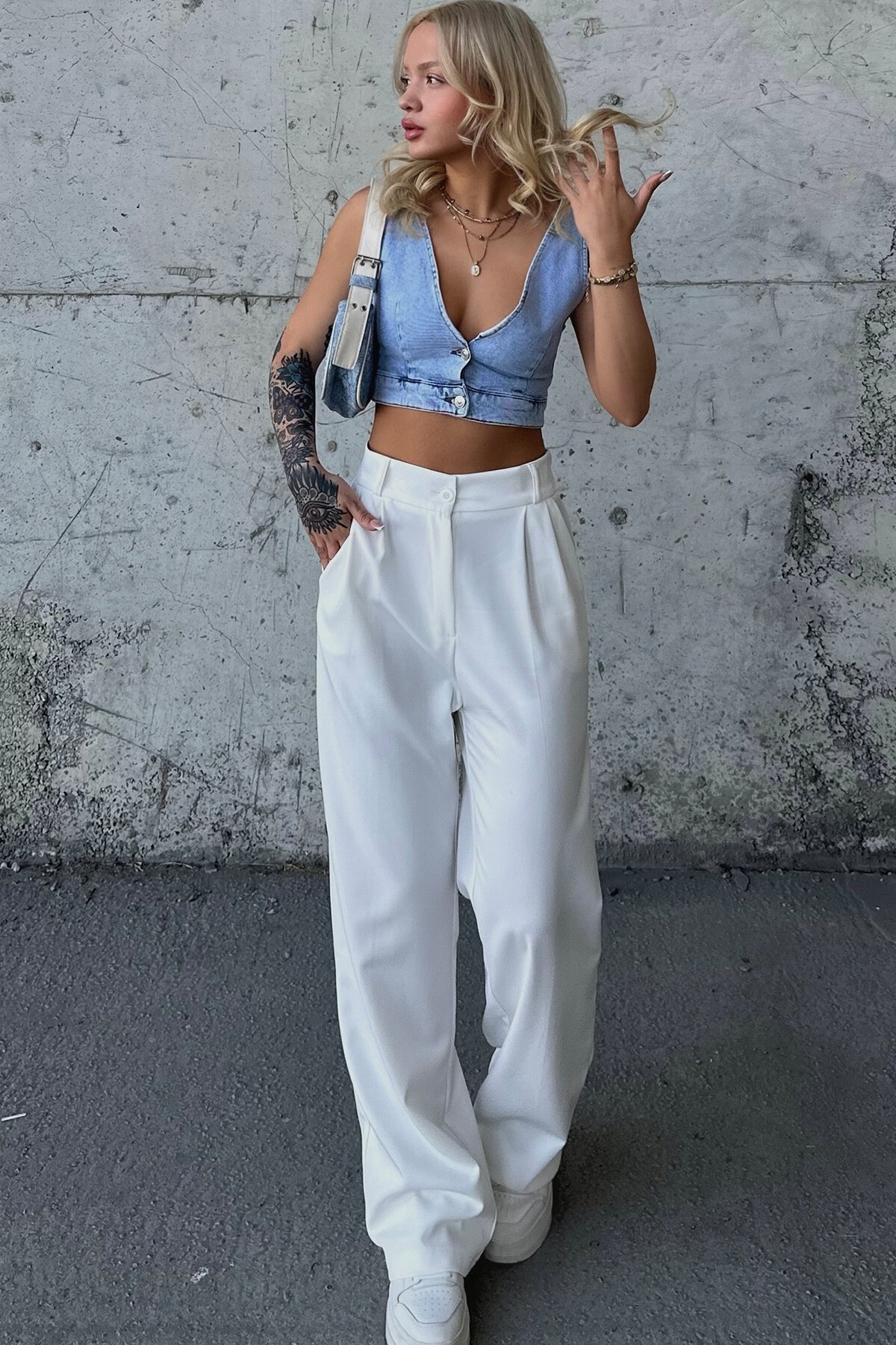 Mix Yelek Pantolon Çanta - Denim Verse V00002