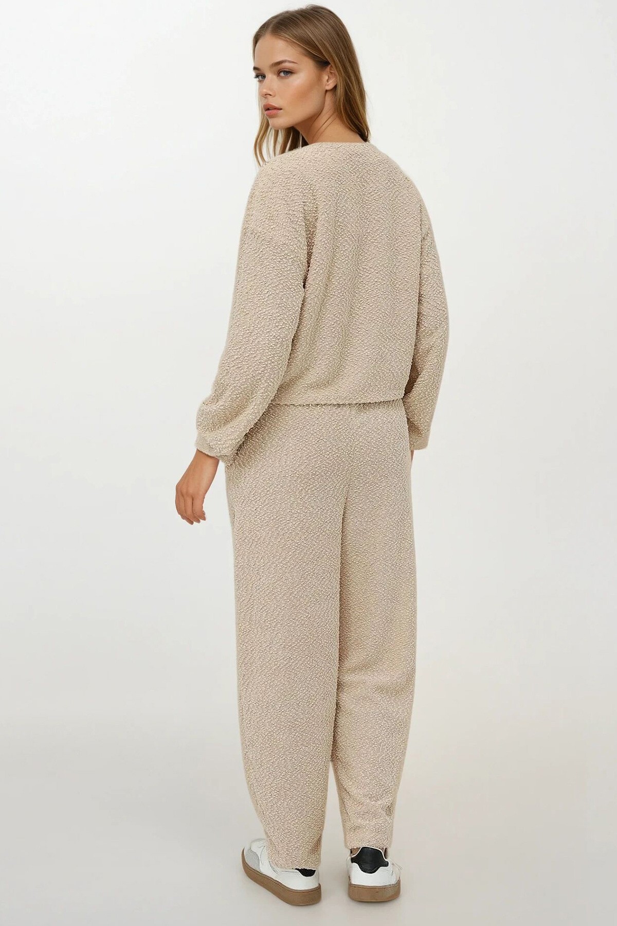 Taş Bağlamalı Bluz Ve Beli Lastikli Palazzo Pantolon Takım