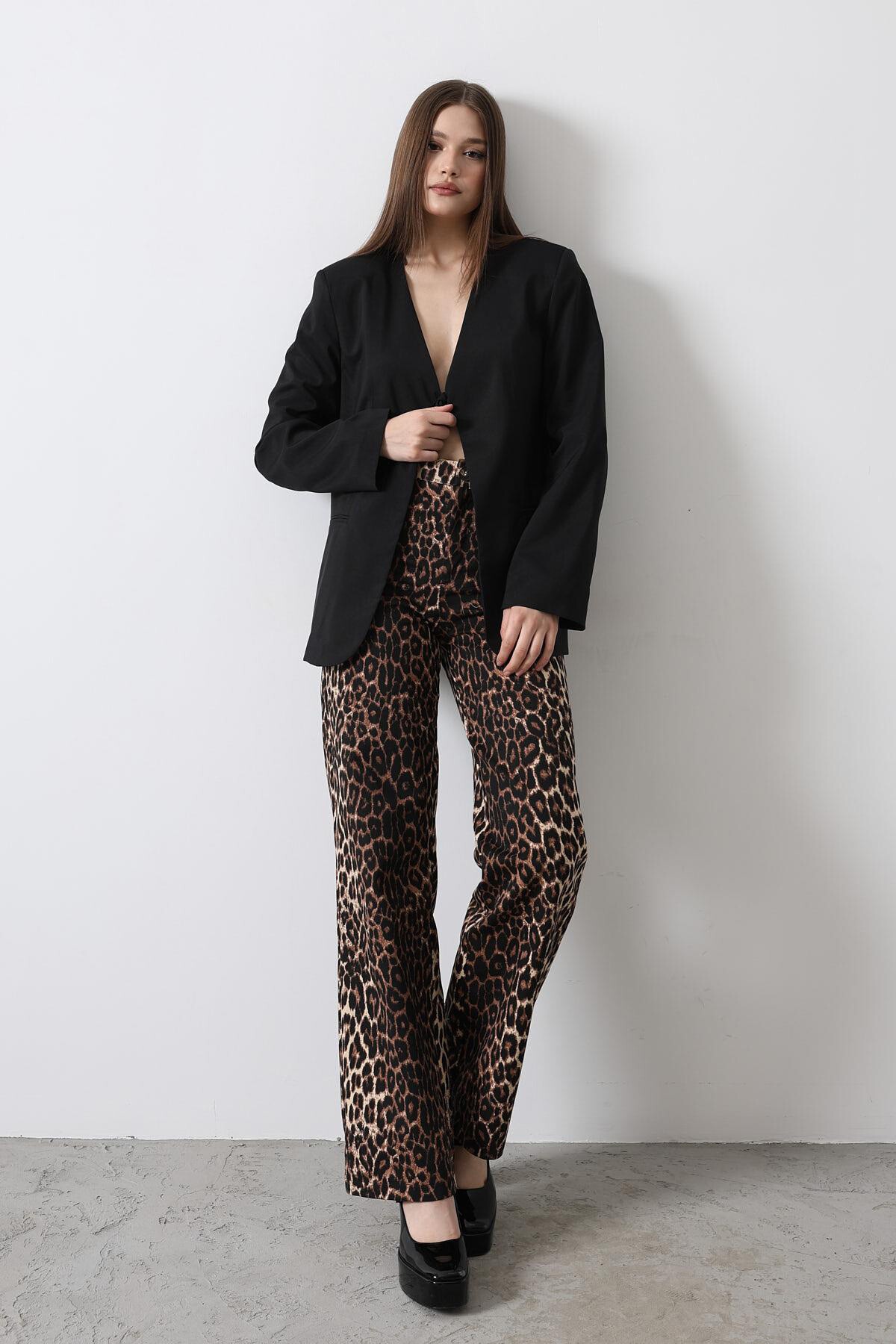 Siyah Önü Bağlamalı Oversize Blazer Ceket