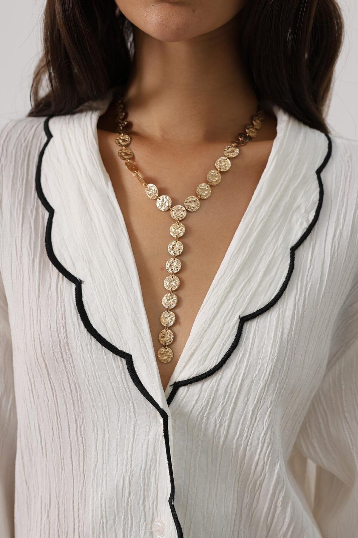 Beyaz Bebe Yaka Gömlek Ve Beli Lastikli Pantolon Takım