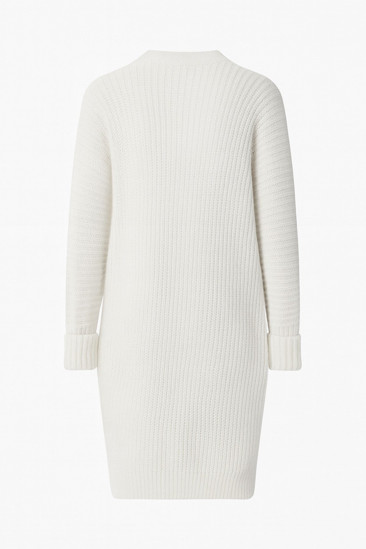 Ekru Çift Cepli Oversize Triko Hırka