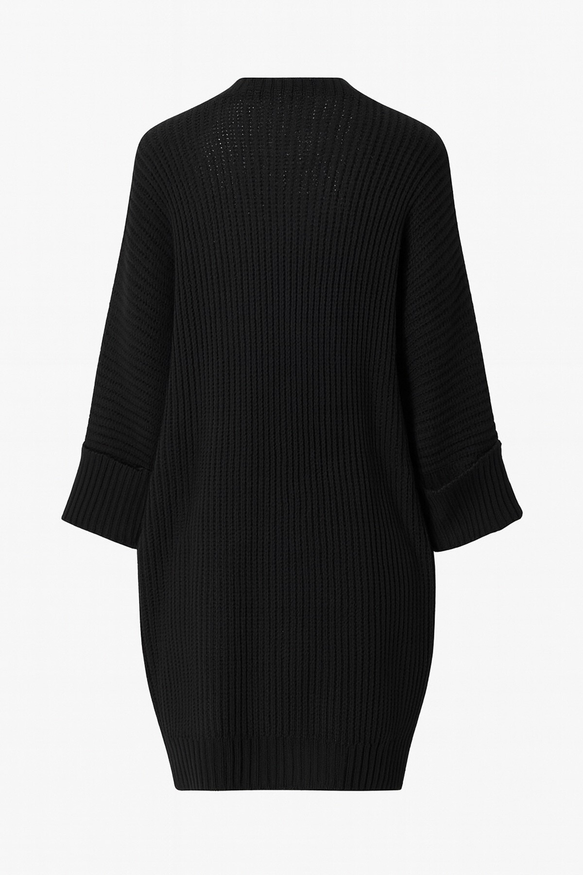 Siyah Çift Cepli Oversize Triko Hırka