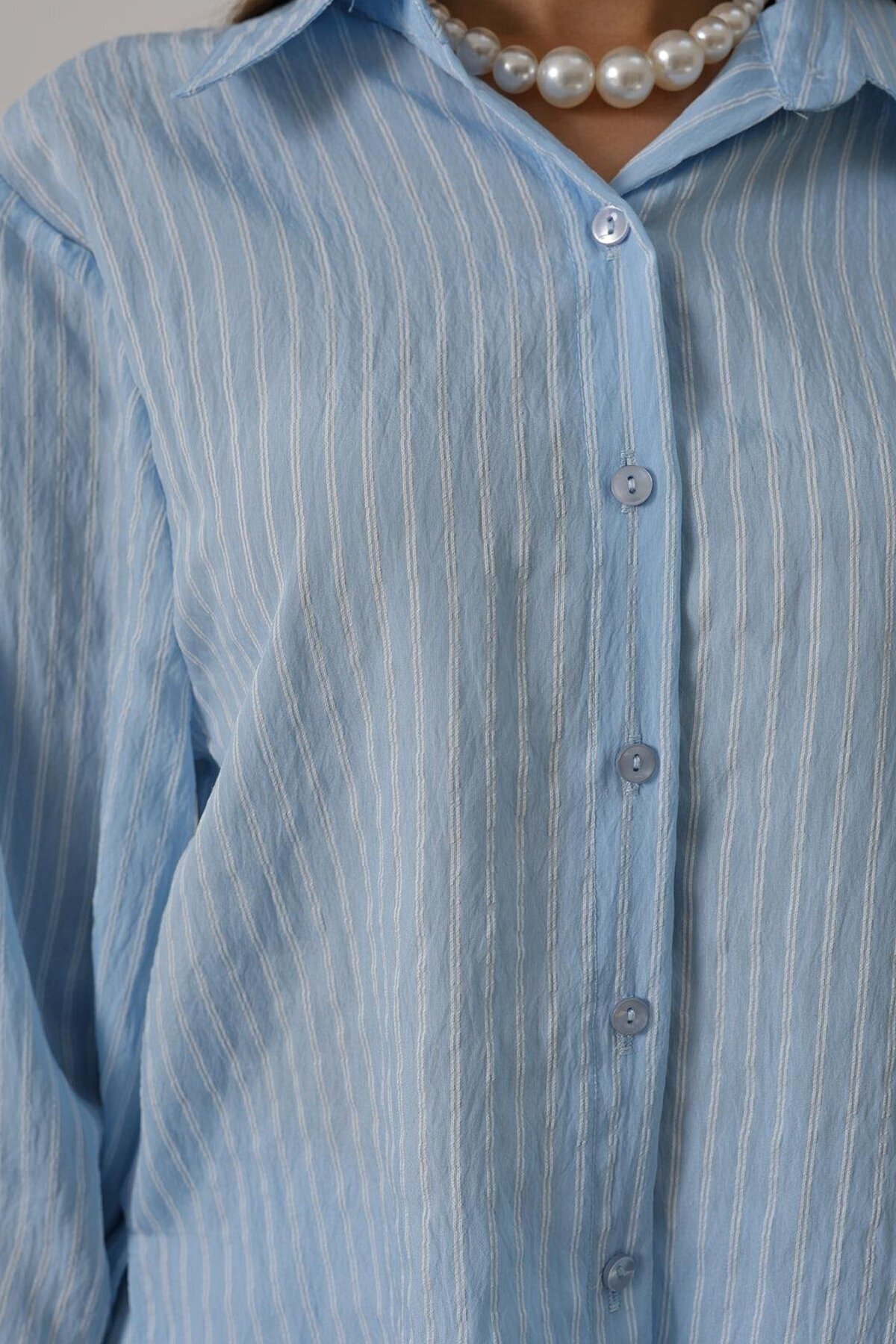 Mavi Çizgi Rahat Pantolon Takım