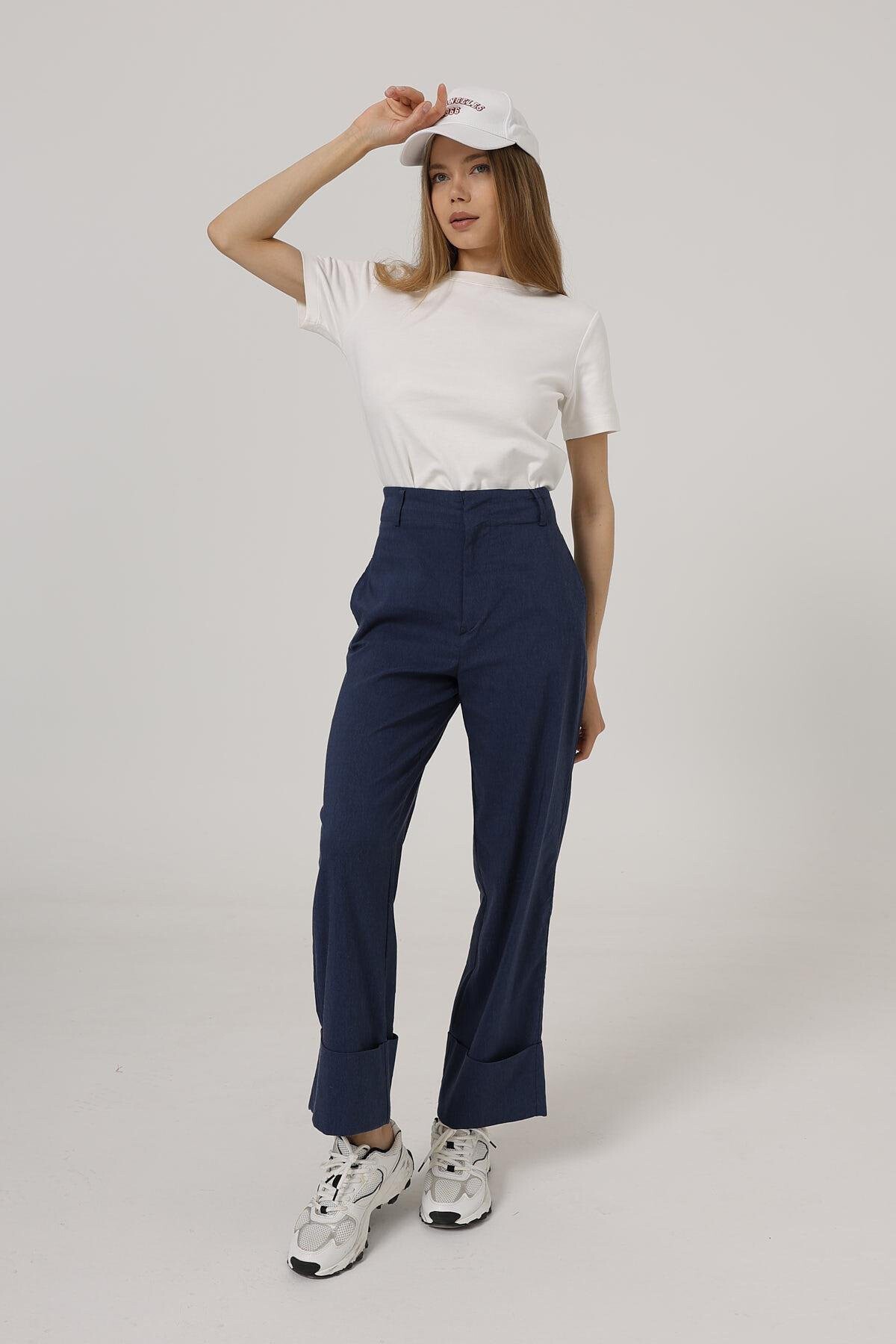 İndigo Çift Cepli Duble Paça Pantolon