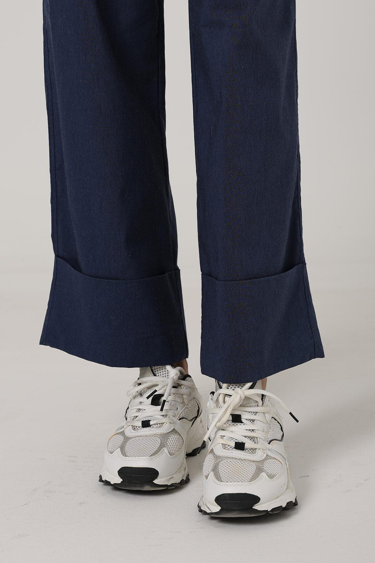 İndigo Çift Cepli Duble Paça Pantolon