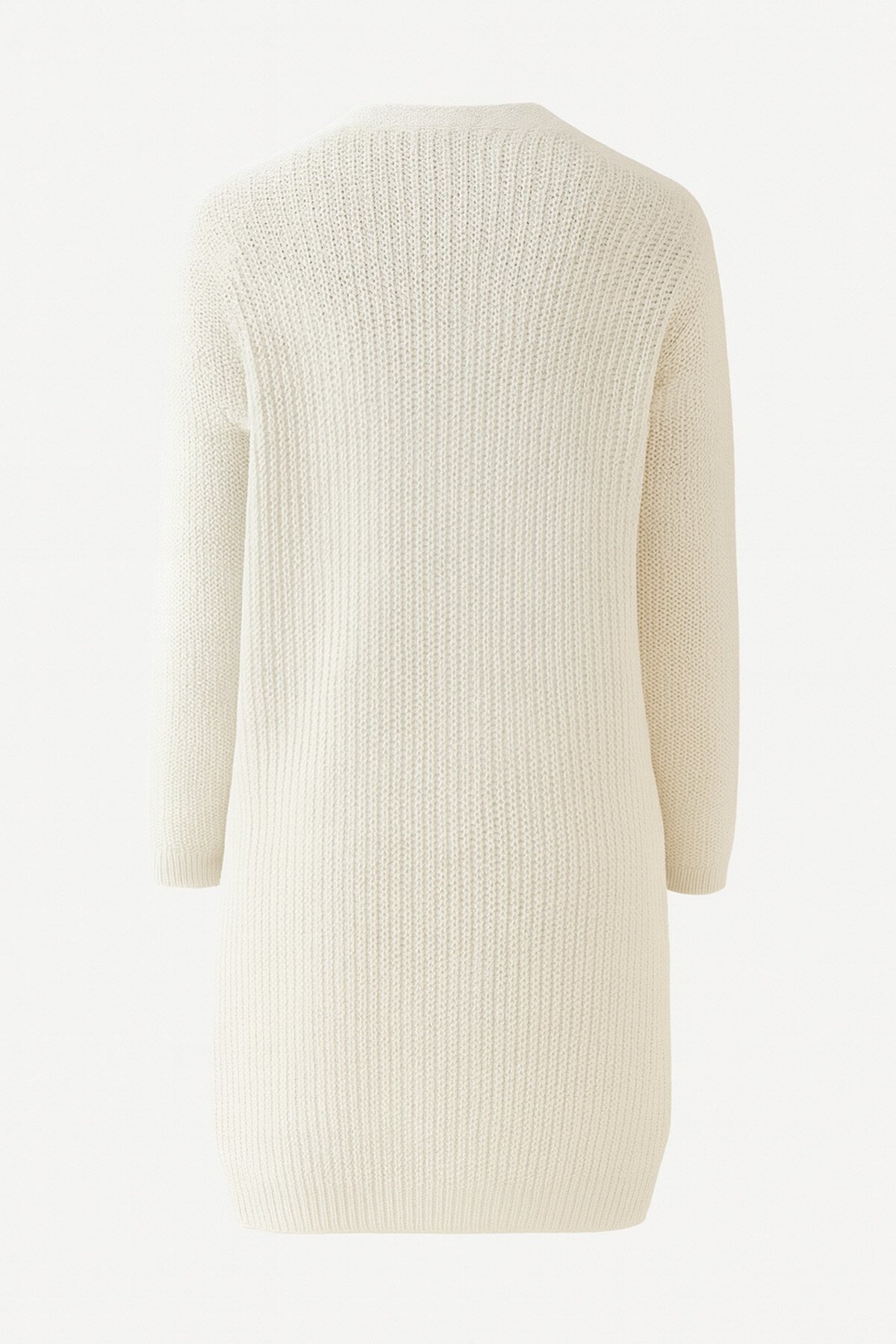 Ekru Salaş Kesim Selanik Örgü Basic Triko Hırka