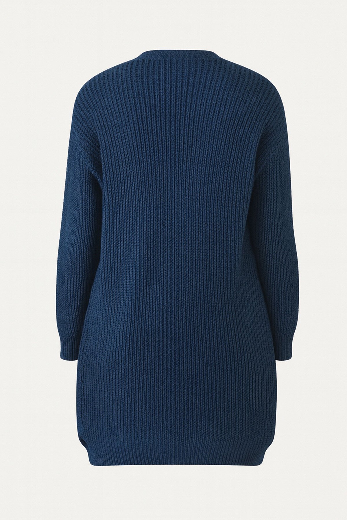 Lacivert Salaş Kesim Selanik Örgü Basic Triko Hırka