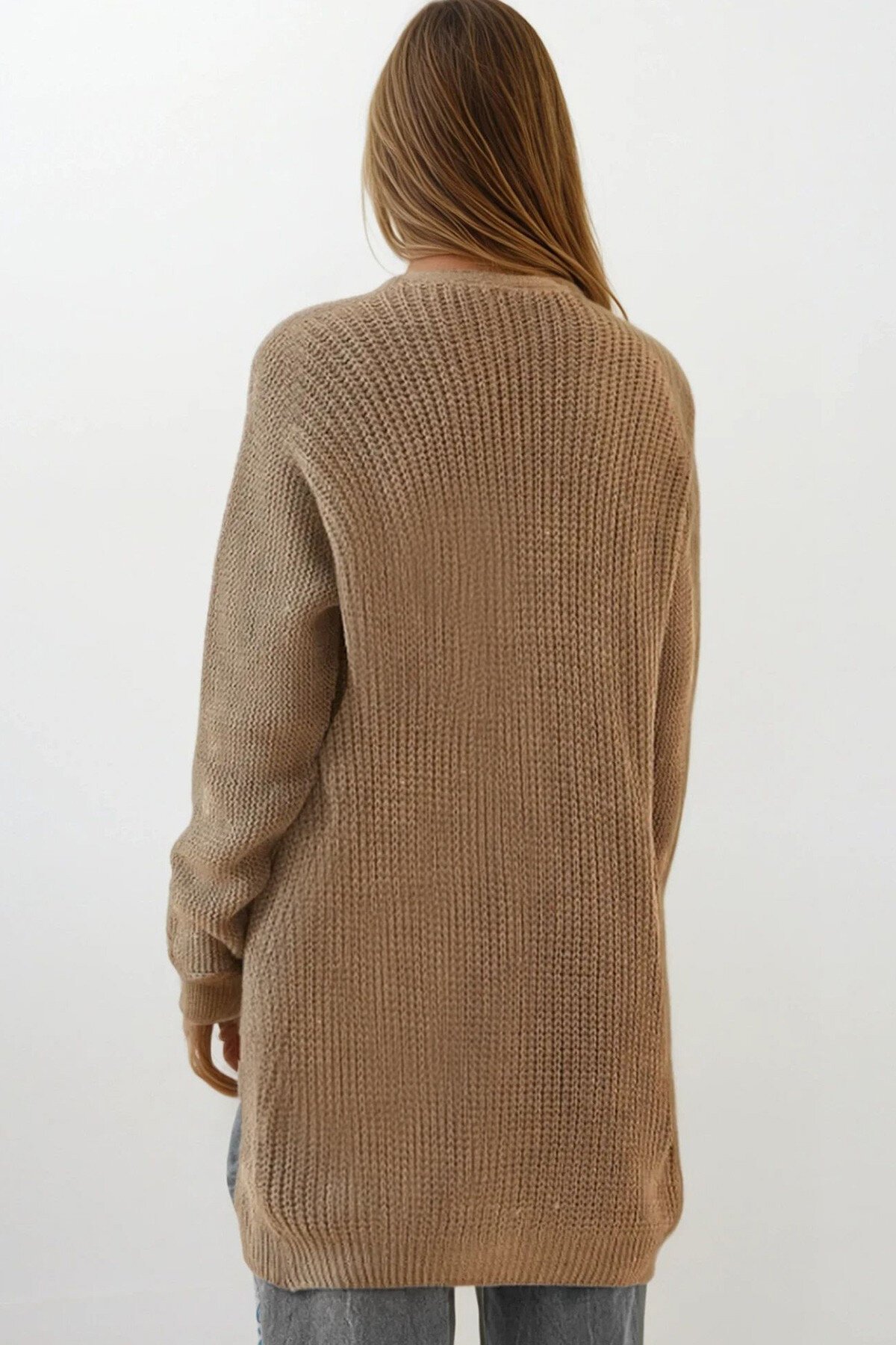 Vizon Salaş Kesim Selanik Örgü Basic Triko Hırka