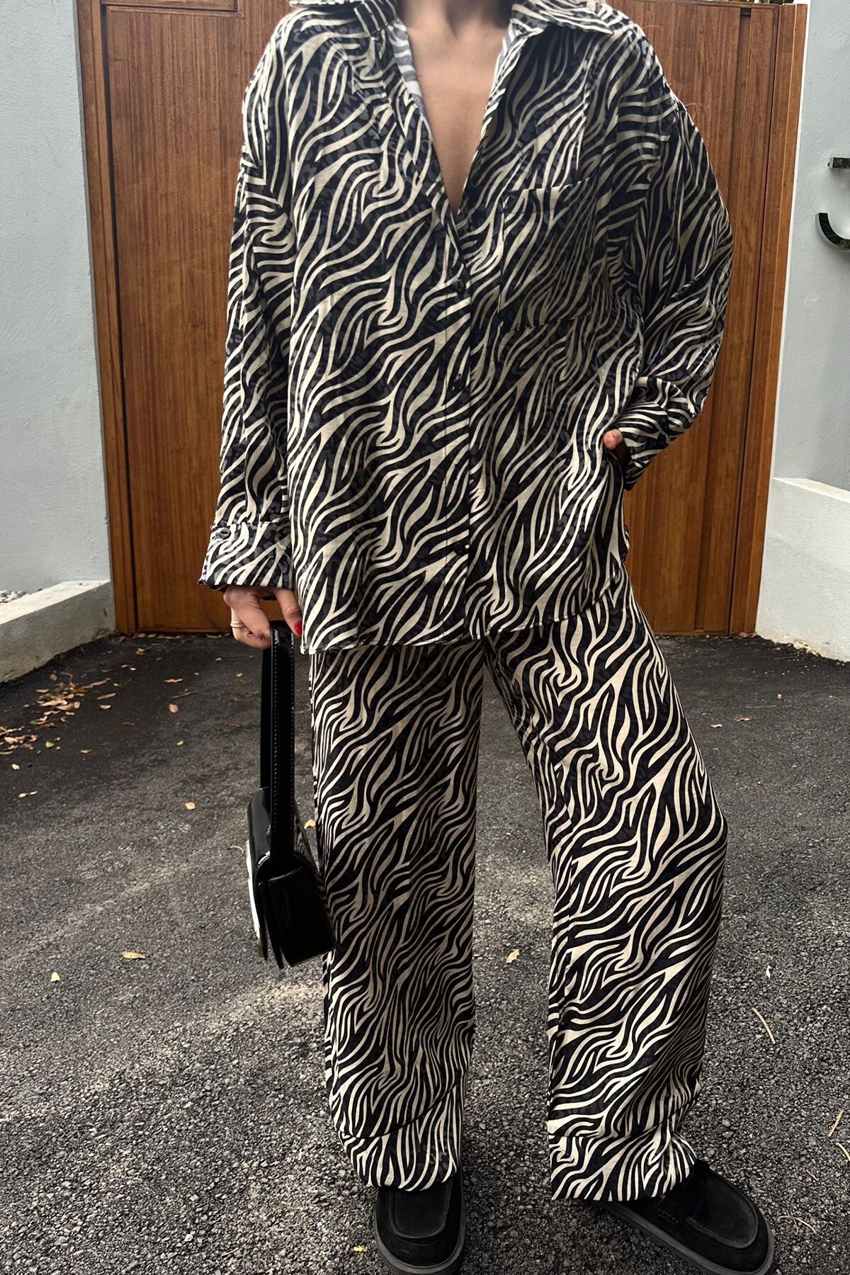 Zebra Zebra Desenli Gömlek Pantolon Alt Üst Takım