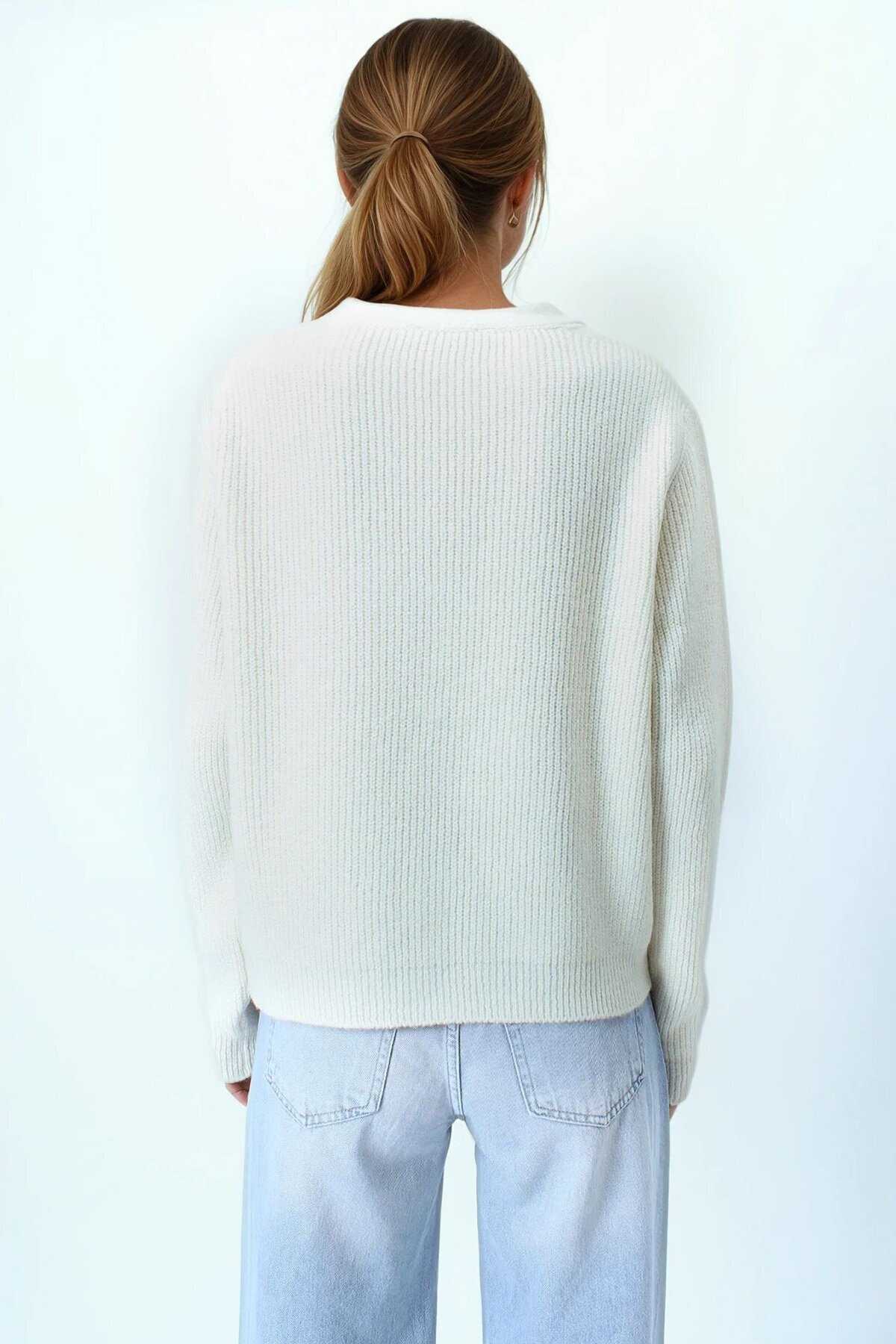 Bağlamalı Uzun Kollu Triko Bluz