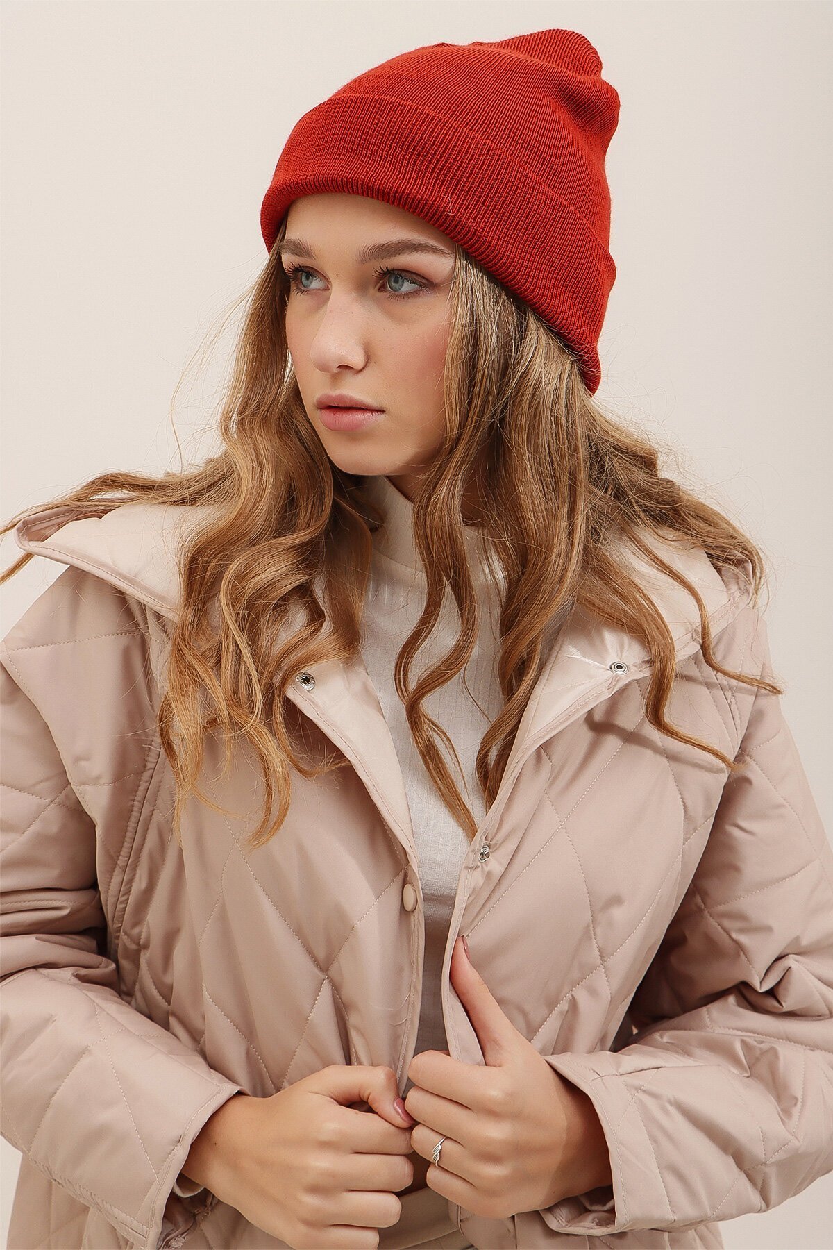 Kırmızı Basic Pamuklu Bere