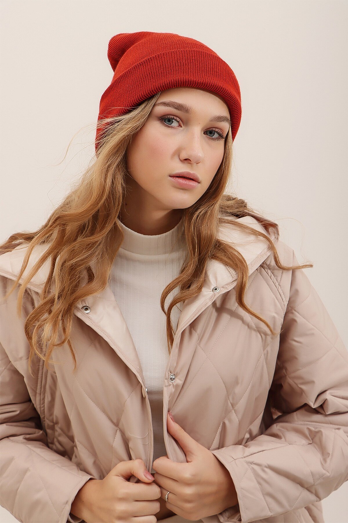 Kırmızı Basic Pamuklu Bere