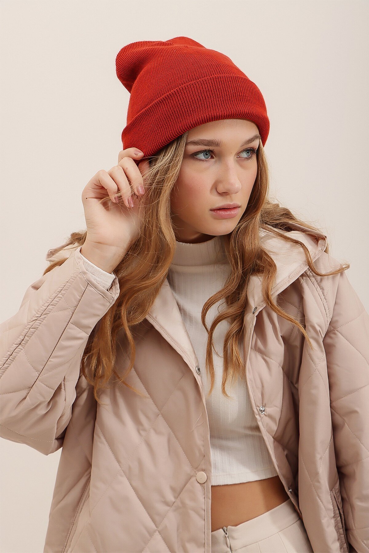 Kırmızı Basic Pamuklu Bere