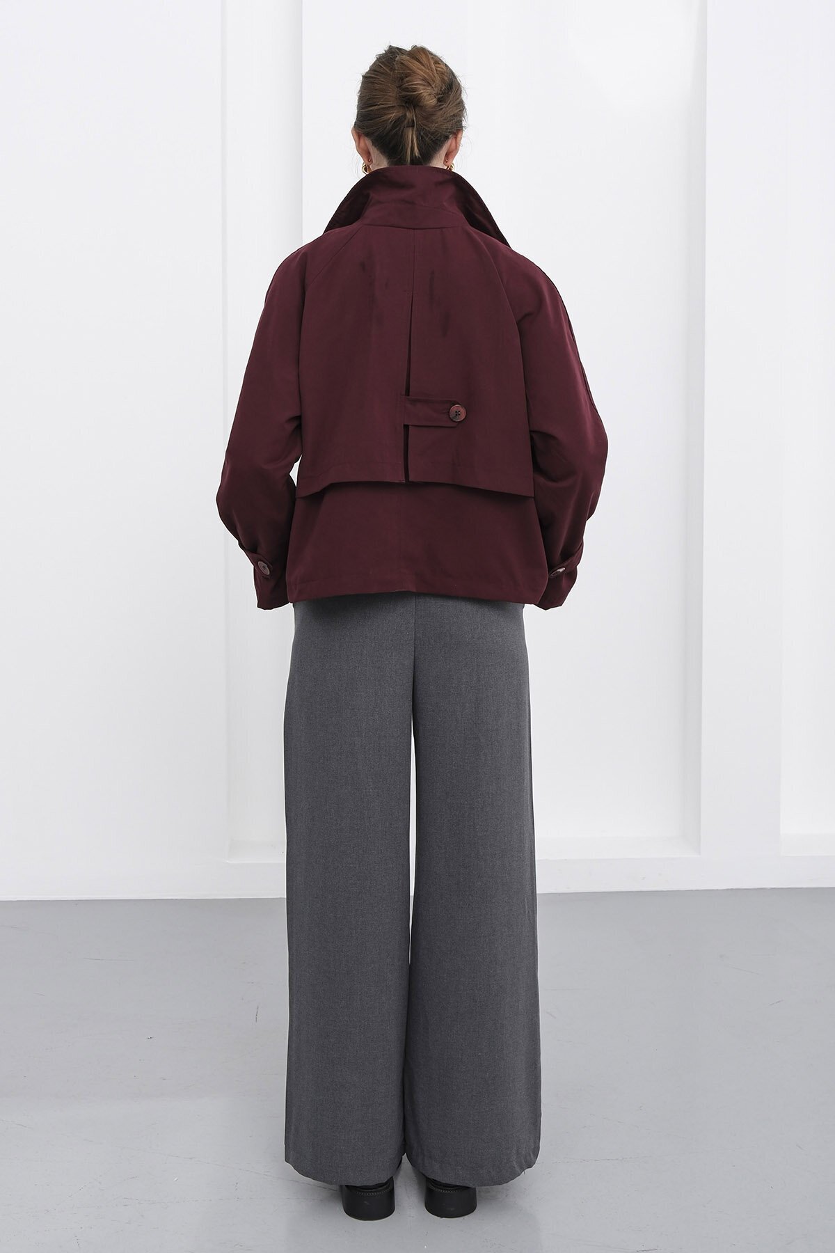 Beli Lastikli Çift Cepli Geniş Paça Pantolon